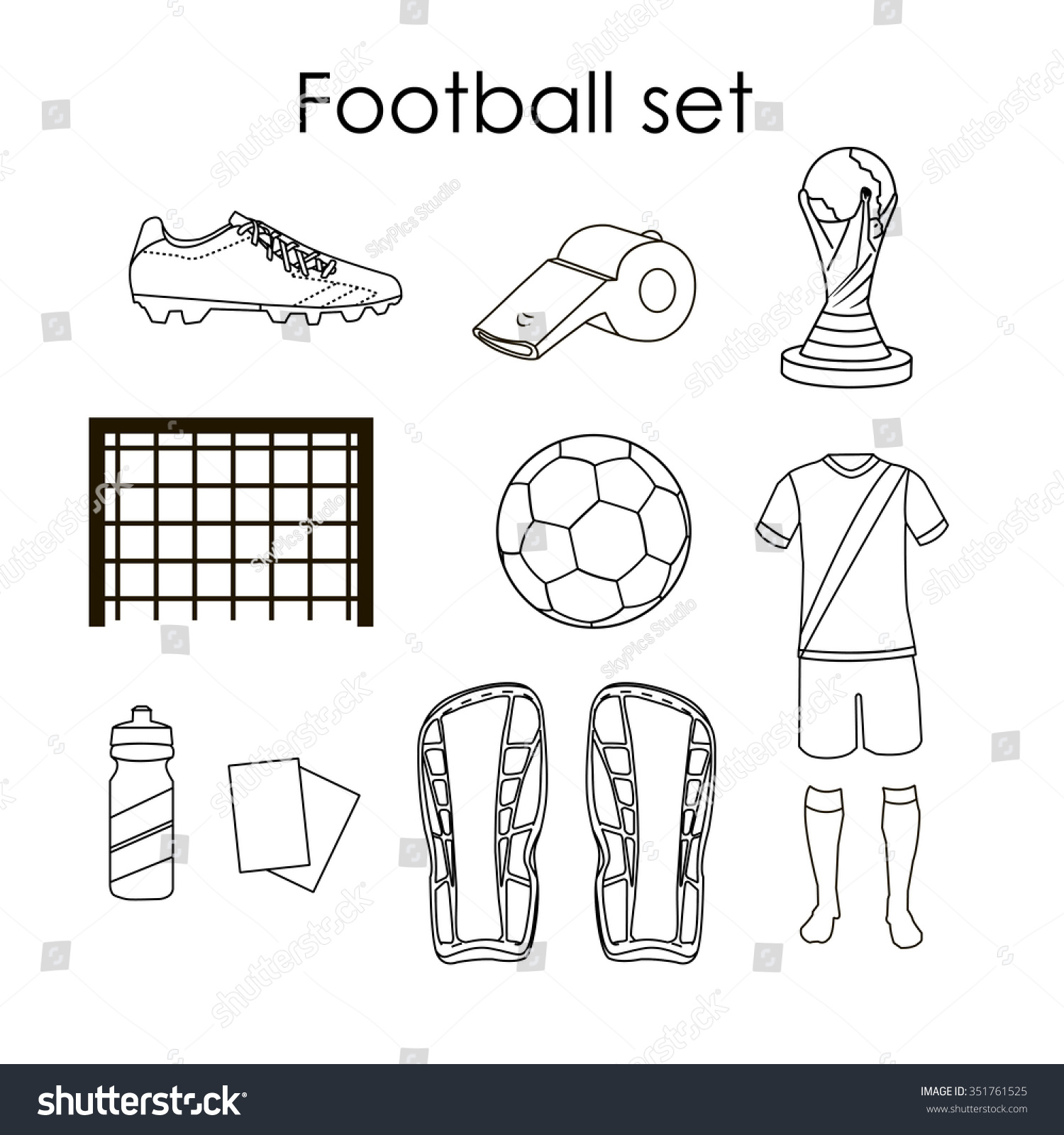 Soccer Icons Set Football Isolated Design Stock Vector (Royalty Free ...