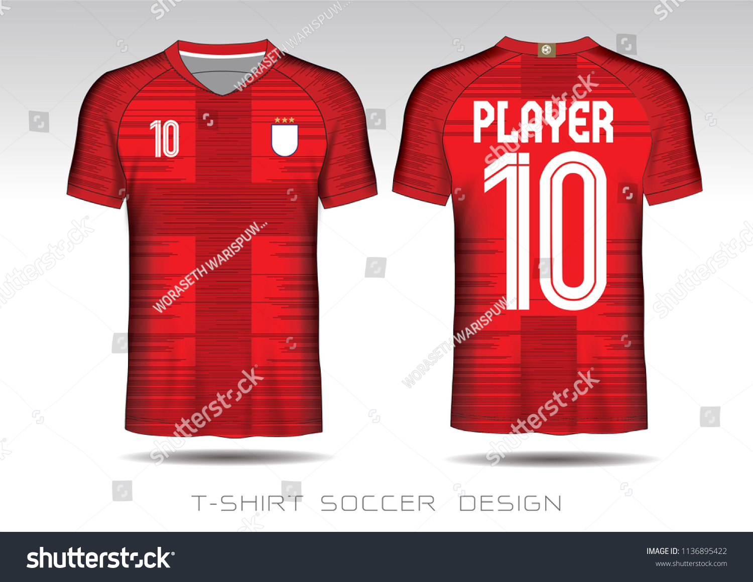 red and white soccer jersey team