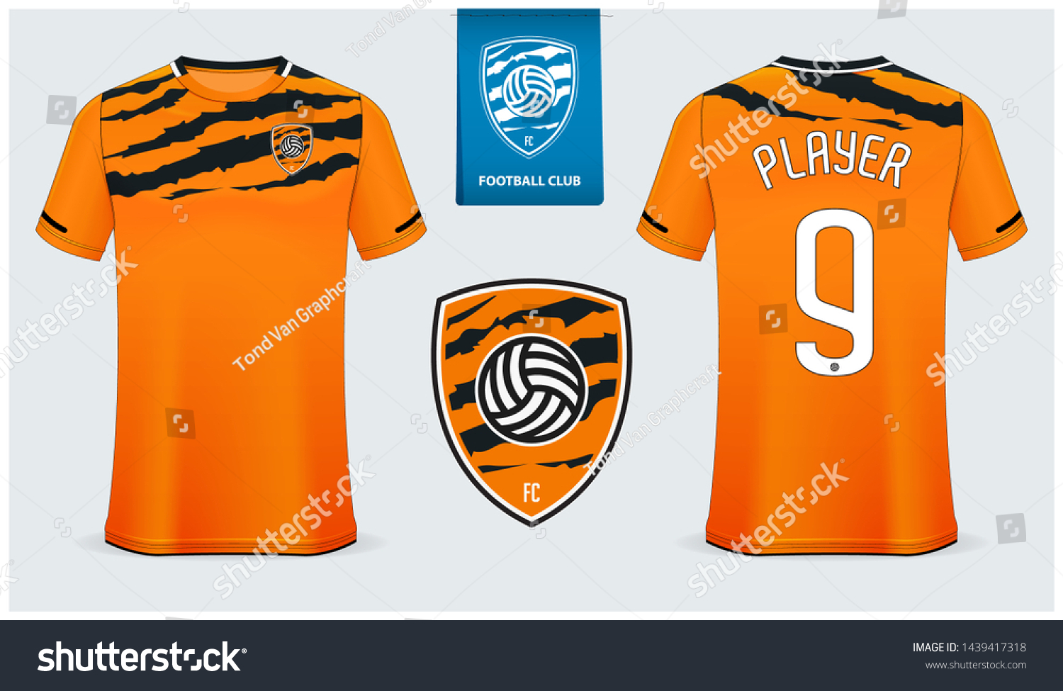 Download Soccer Jersey Football Kit Mockup Template Stock Vector Royalty Free 1439417318