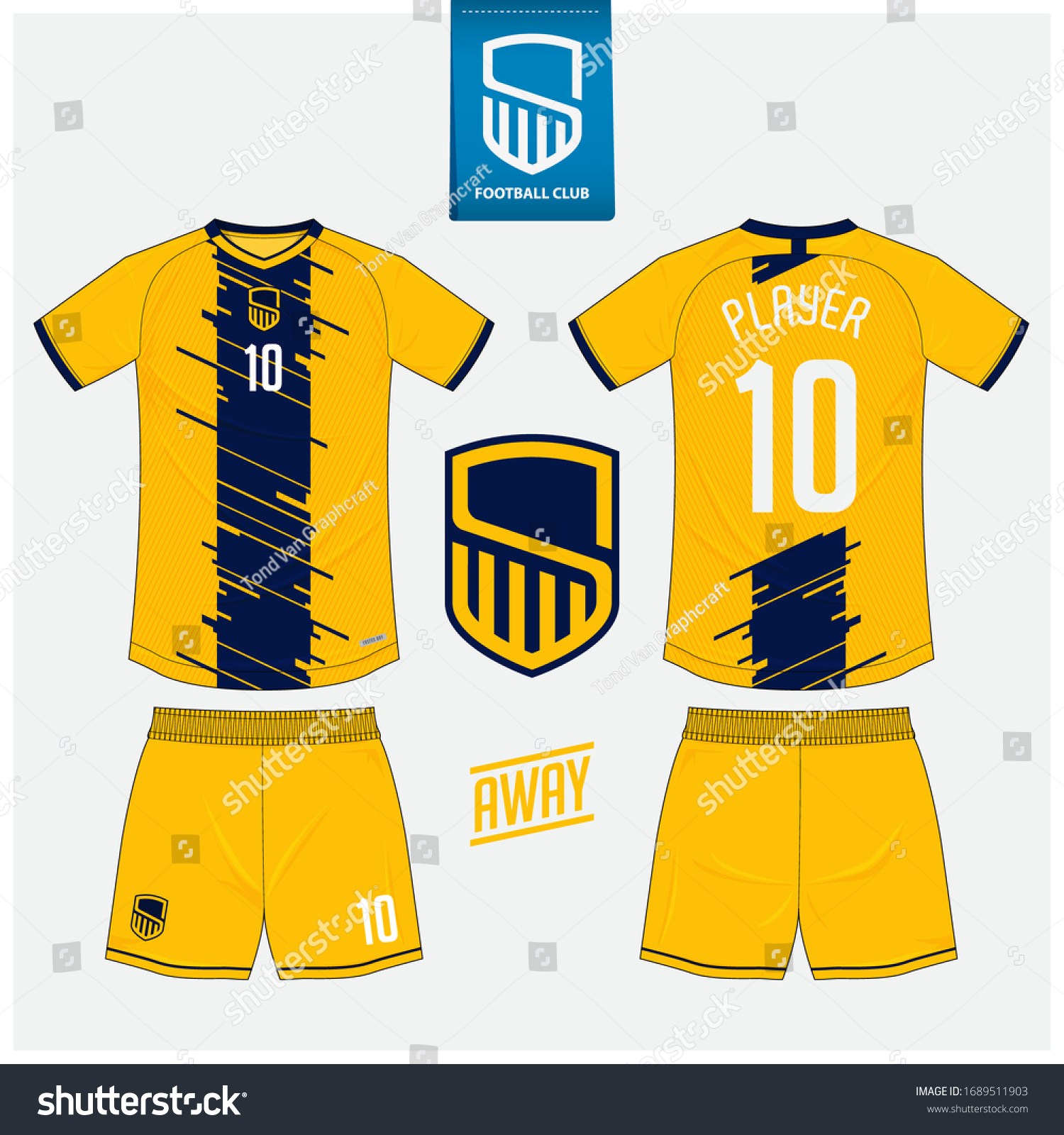 Download Soccer Jersey Football Kit Mockup Template Stock Vector Royalty Free 1689511903