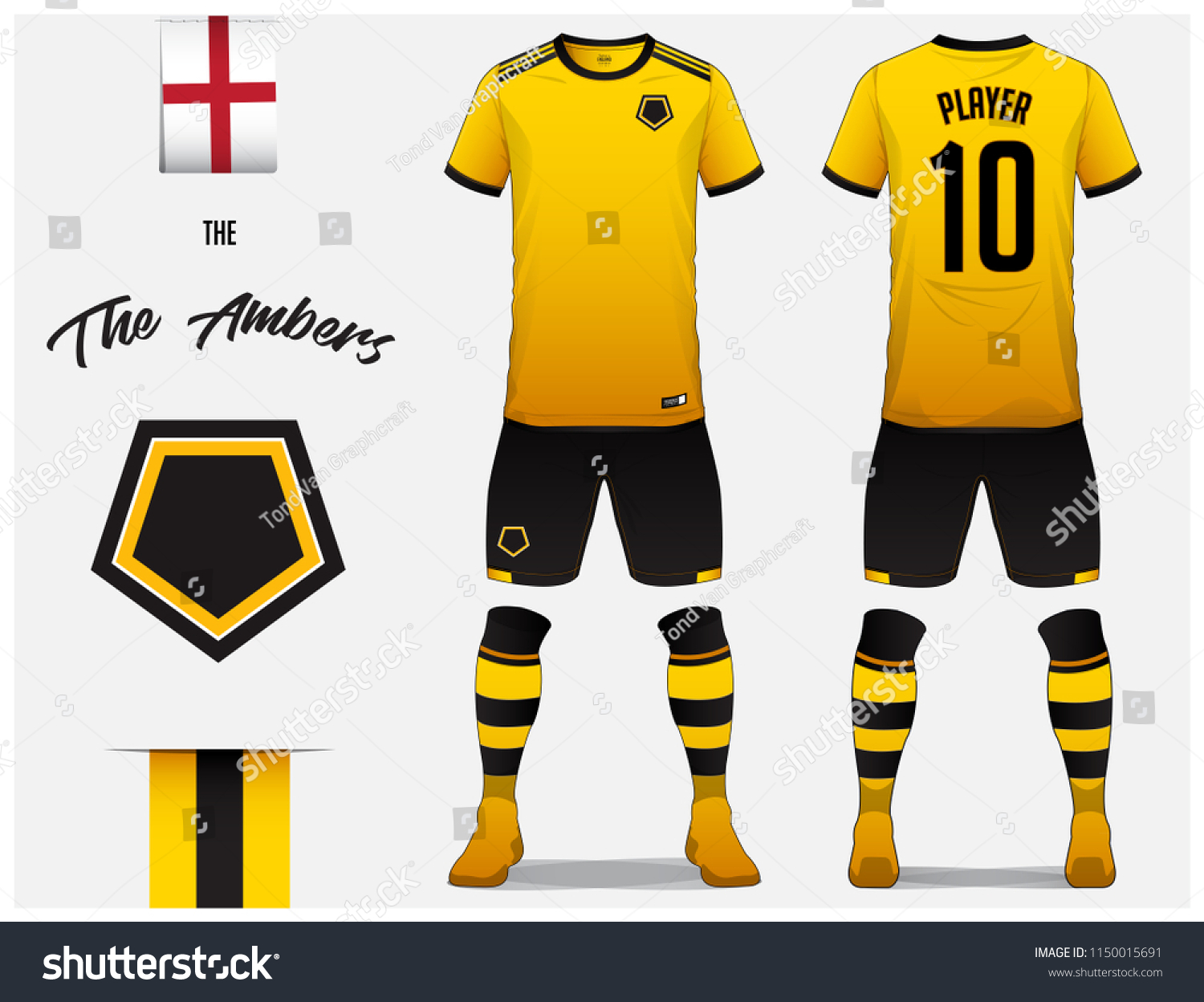 yellow and black football kit