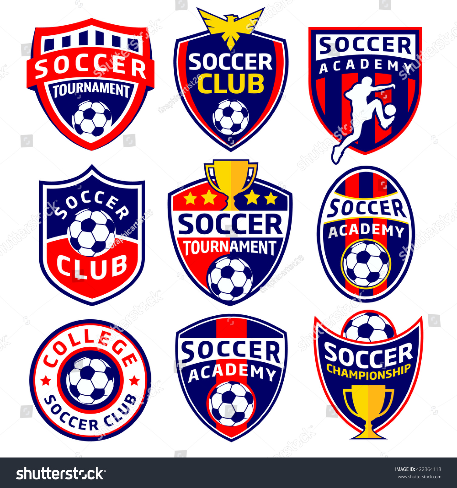 Soccer Labels Stock Vector (Royalty Free) 422364118