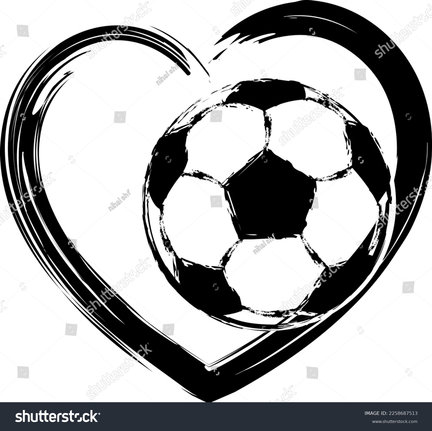 SVG of soccer love and soccer ball heart svg