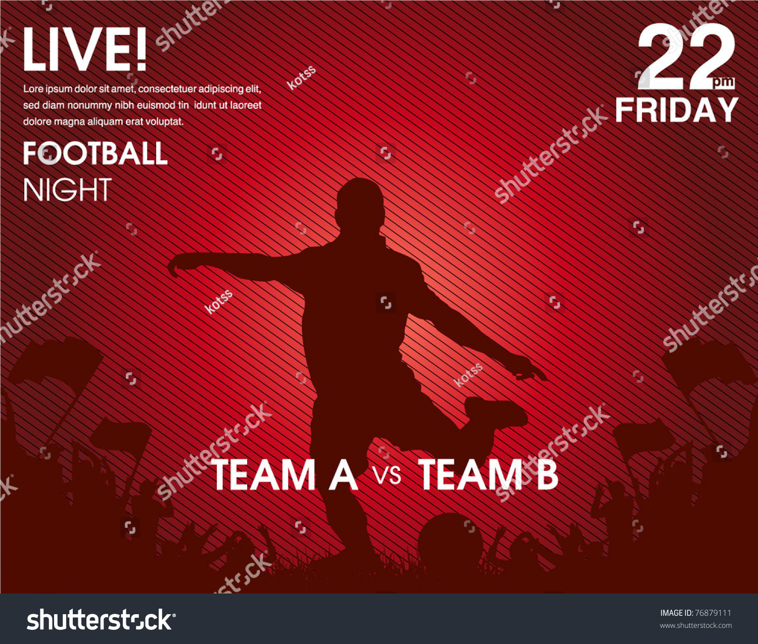 Soccer Match Announcement Poster Stock Vector 76879111 