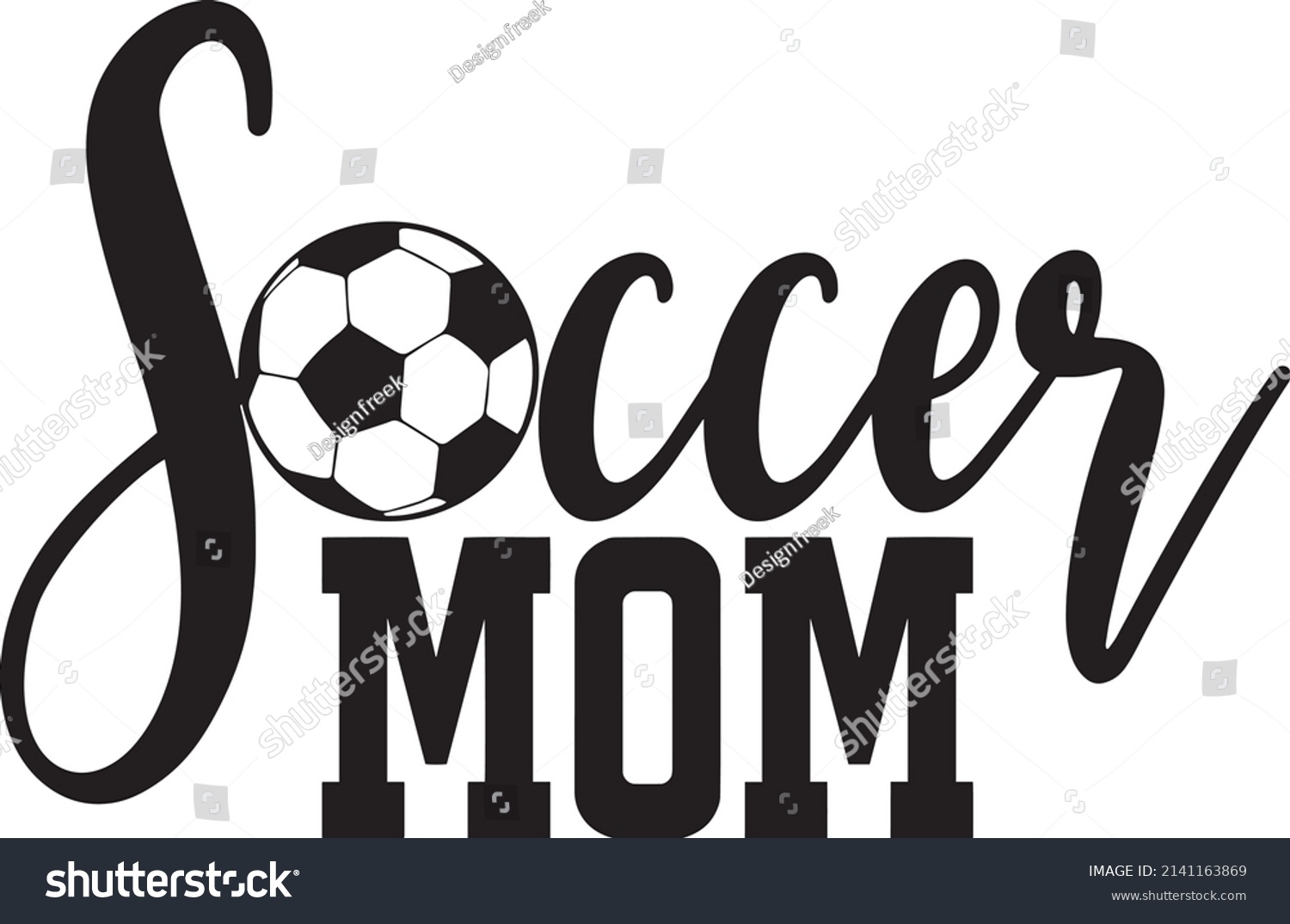 Soccer Mom Black Tshirt Design Template Stock Vector (Royalty Free ...