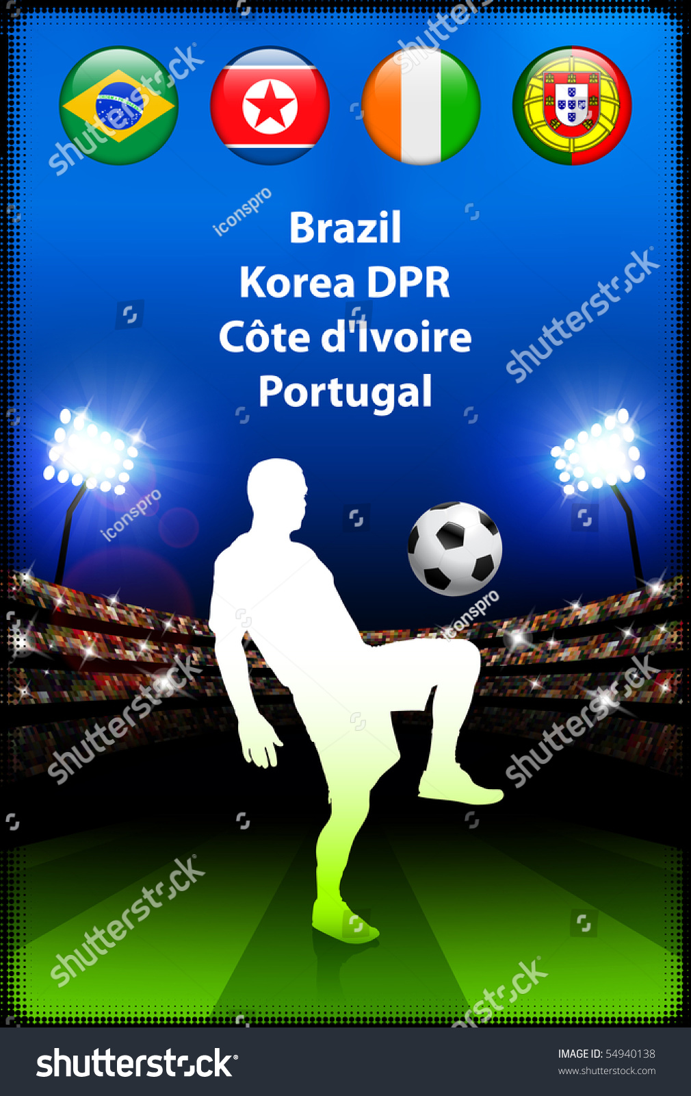 Soccer Player Global Soccer Event Original Stock Vector (Royalty Free