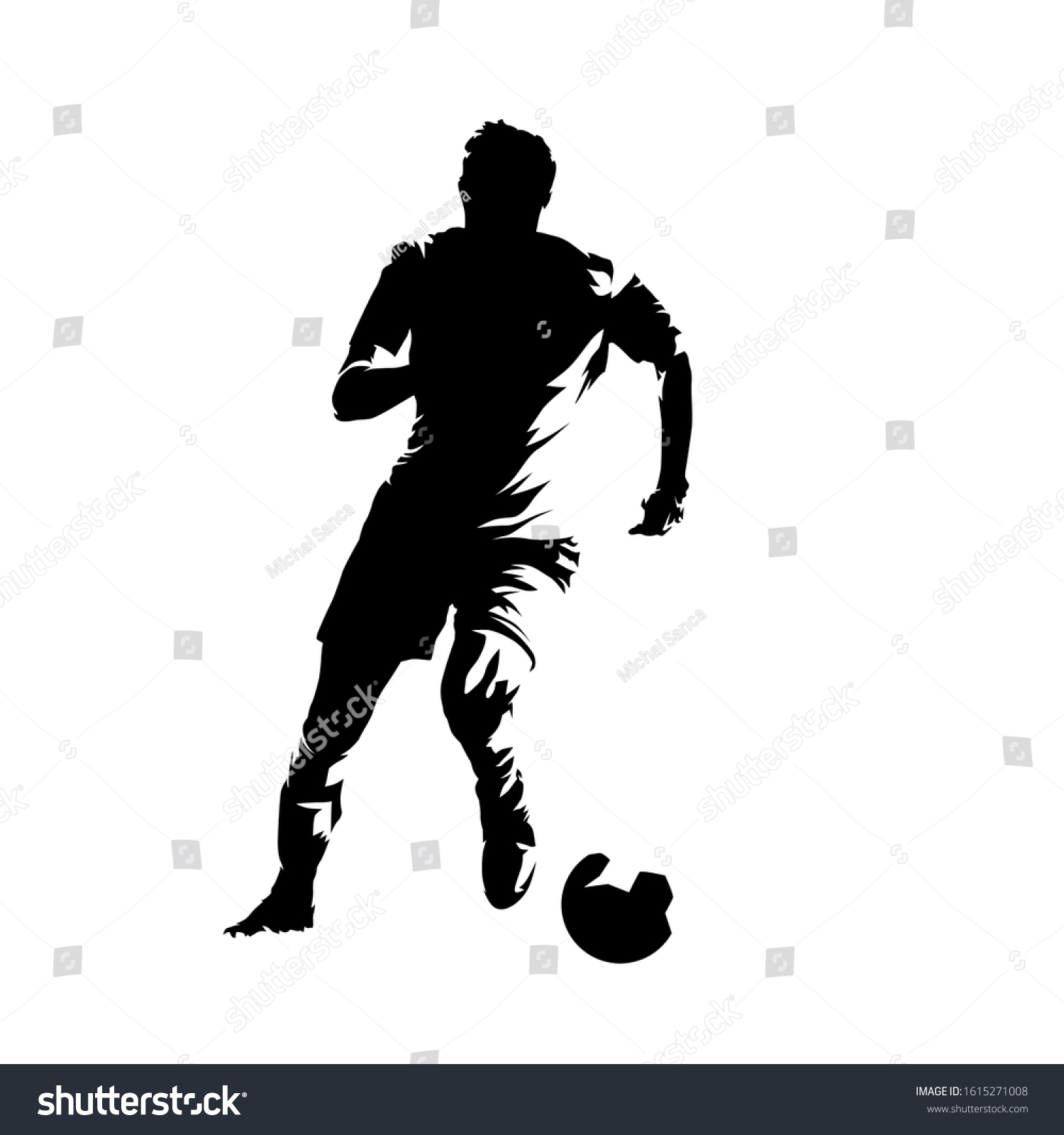 Soccer Player Running Ball Abstract Isolated Stock Vector (Royalty Free ...