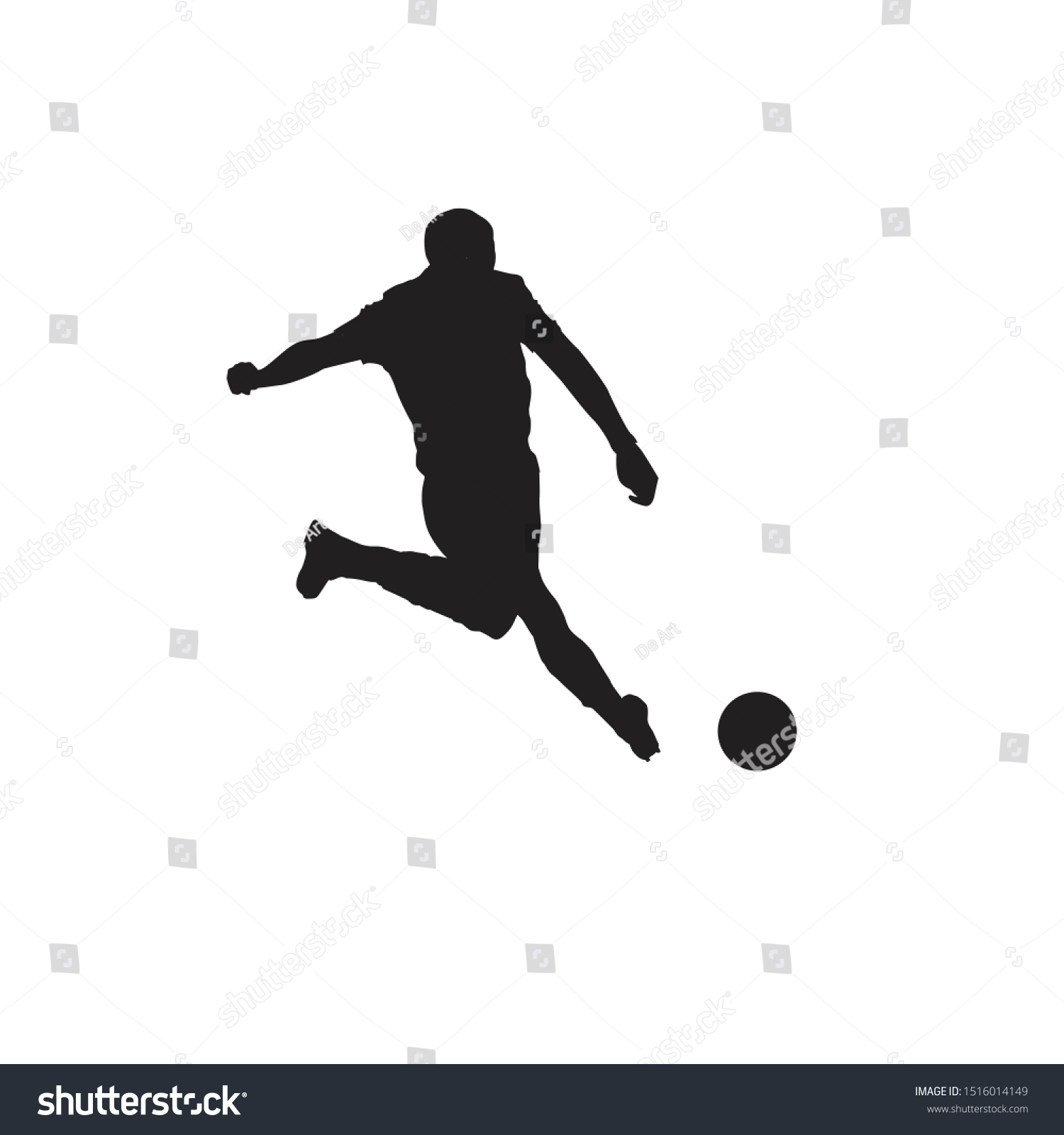 Soccer Player Silhouette Ball Stock Vector (Royalty Free) 1516014149 ...