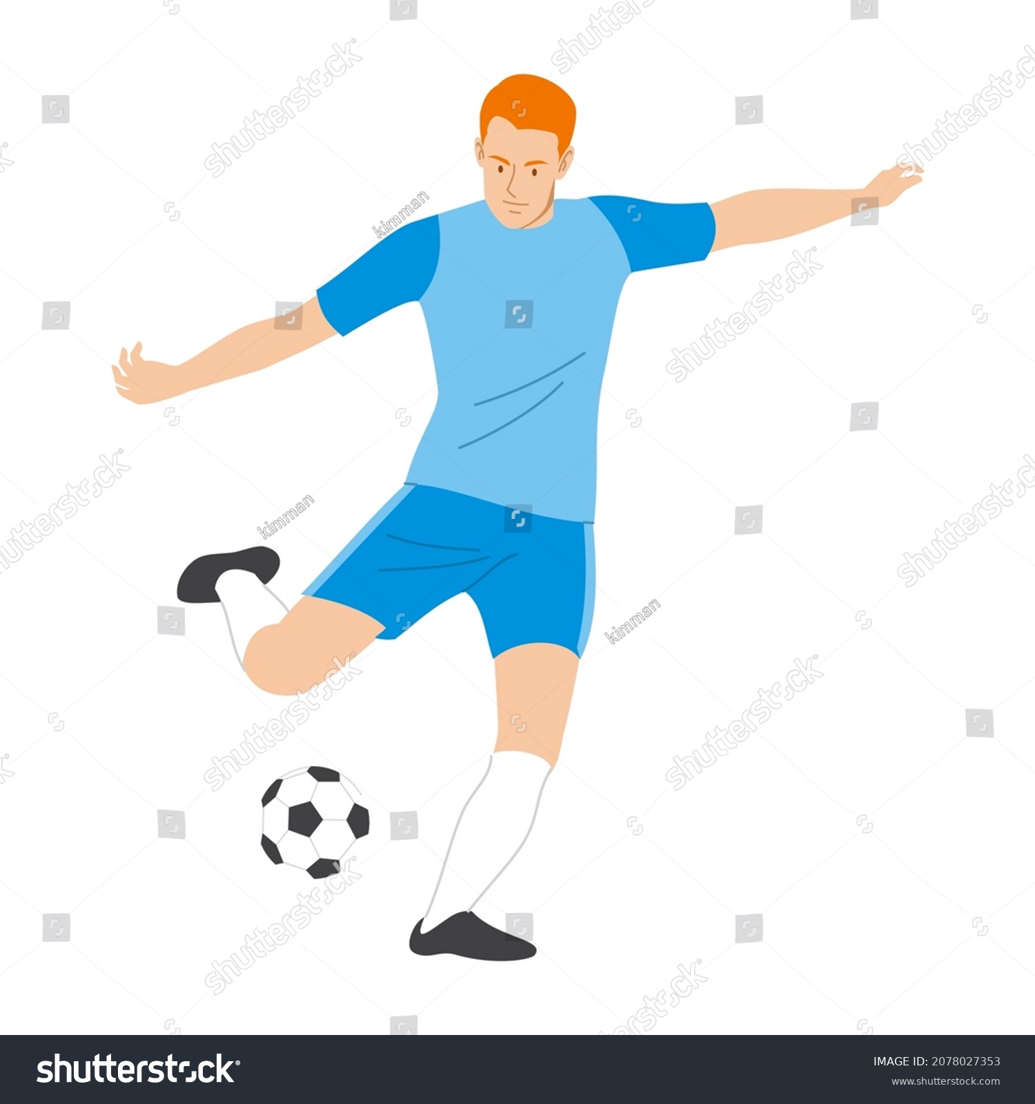 Soccer Player Wearing Blue Costume Quick Stock Vector (Royalty Free ...