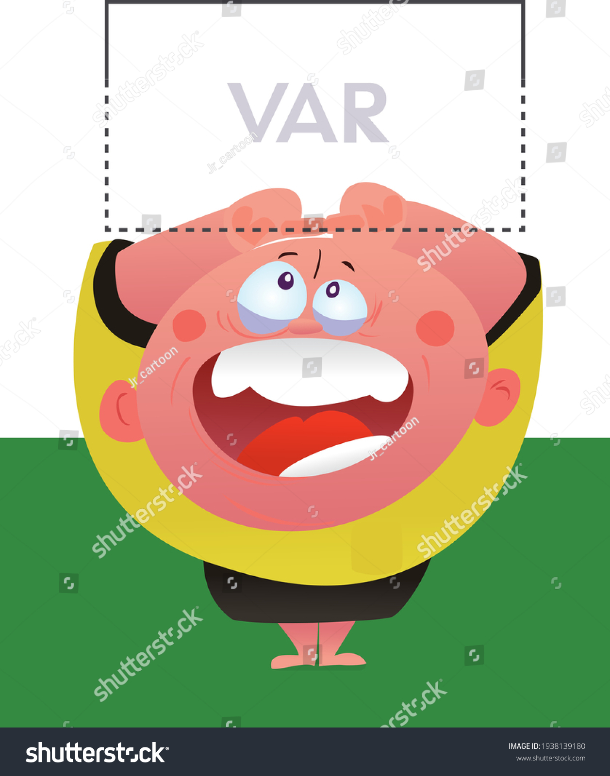 Soccer Referee Shows Video Assistant Var Stock Vector Royalty Free 1938139180 Shutterstock 1674