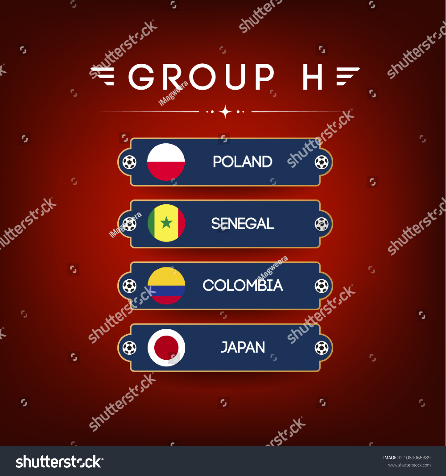 Soccer Schedule Table Template Flags Vector image vectorielle de