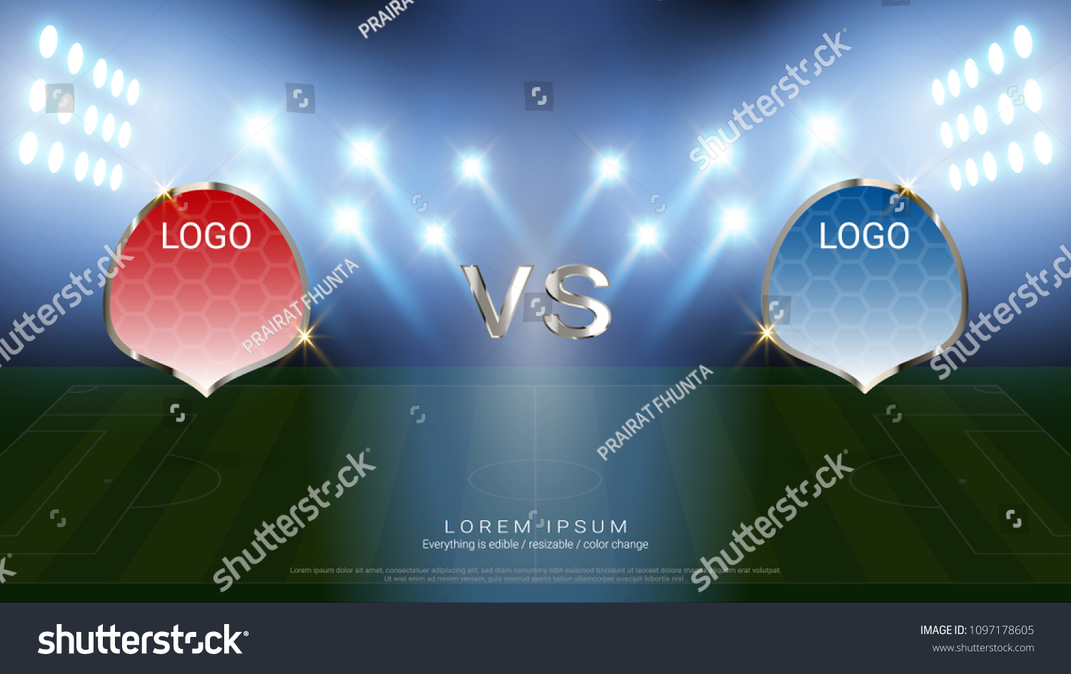 Soccer Scoreboard Team Vs Team B Stock Vector (Royalty Free) 1097178605