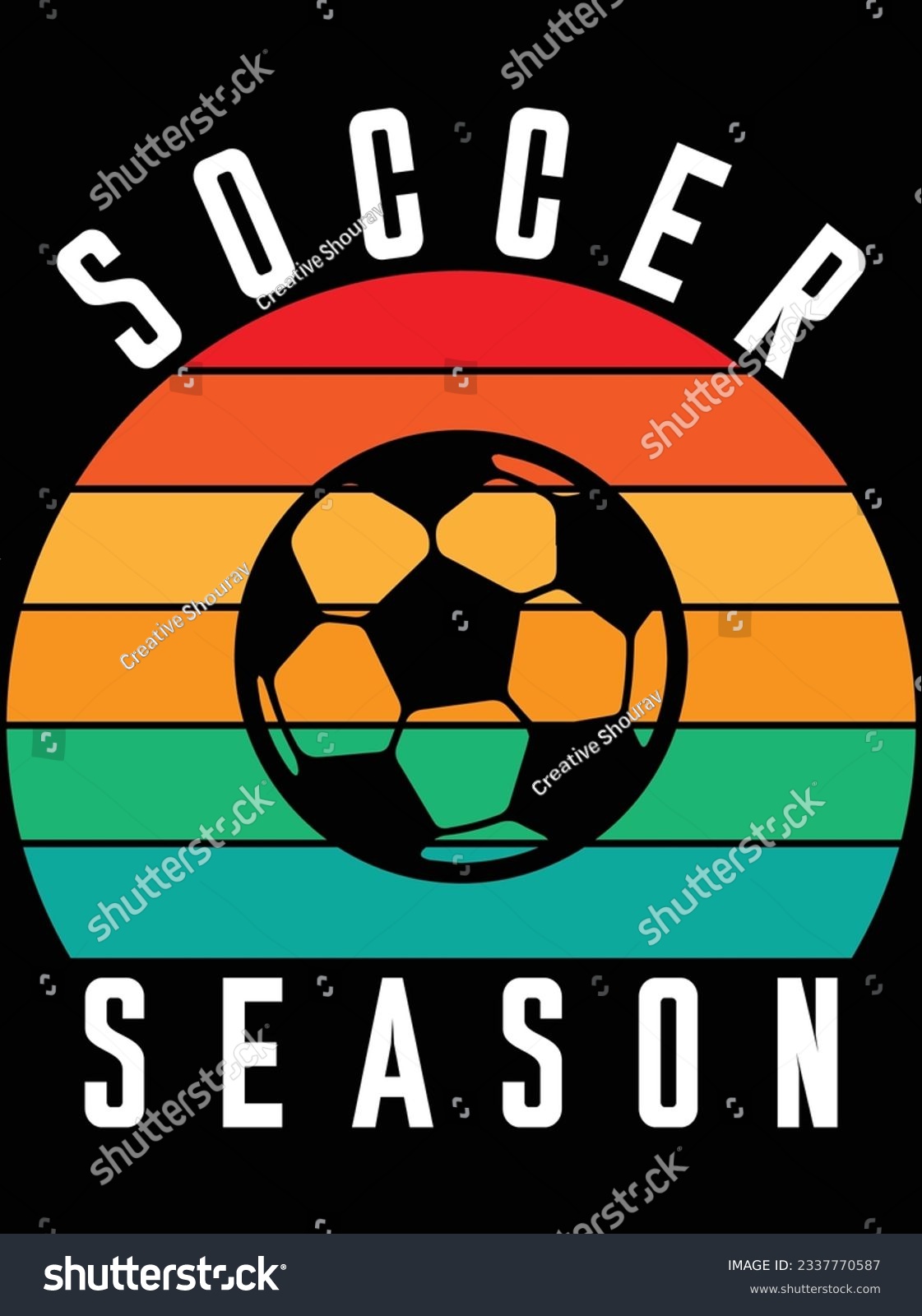 SVG of Soccer season vector art design, eps file. design file for t-shirt. SVG, EPS cuttable design file svg