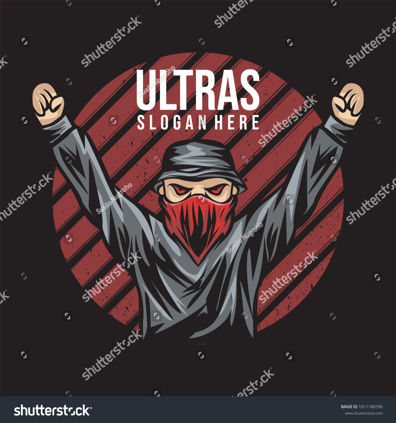 Soccer Supporter Ultras Hand Draw Hooligan Stock Vector (Royalty Free ...