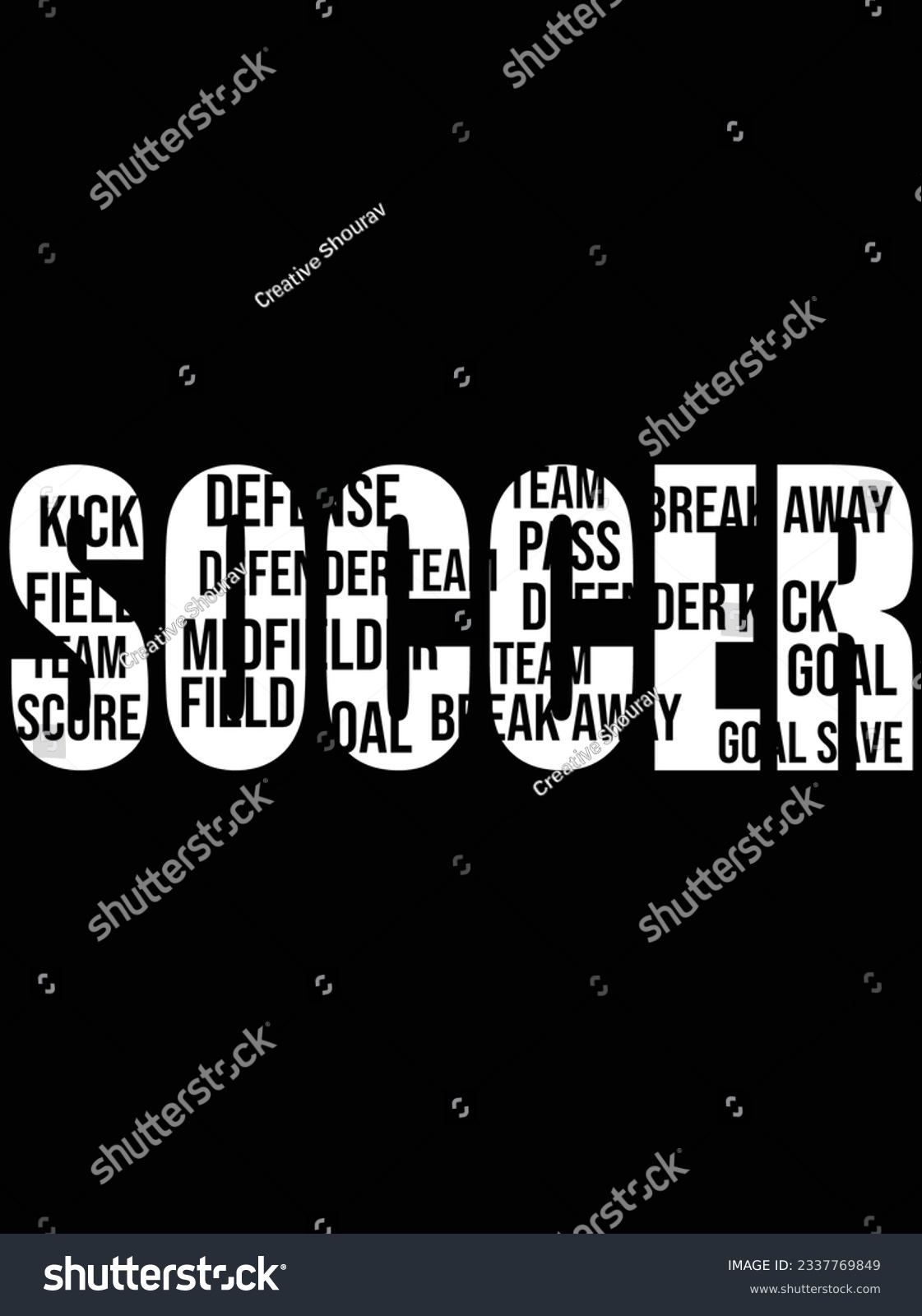 SVG of Soccer vector art design, eps file. design file for t-shirt. SVG, EPS cuttable design file svg