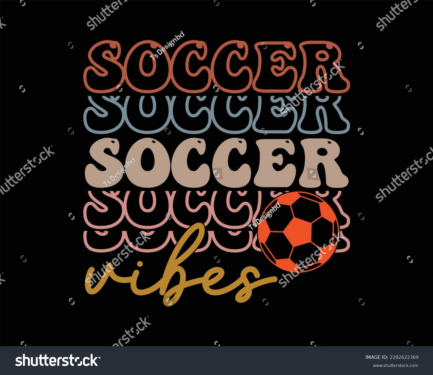 SVG of Soccer Vibes Retro Svg Design,Soccer svg Design,Soccer Mom Svg,Game Day Svg, Retro Soccer Svg,Soccer Quote,Proud Soccer Svg svg