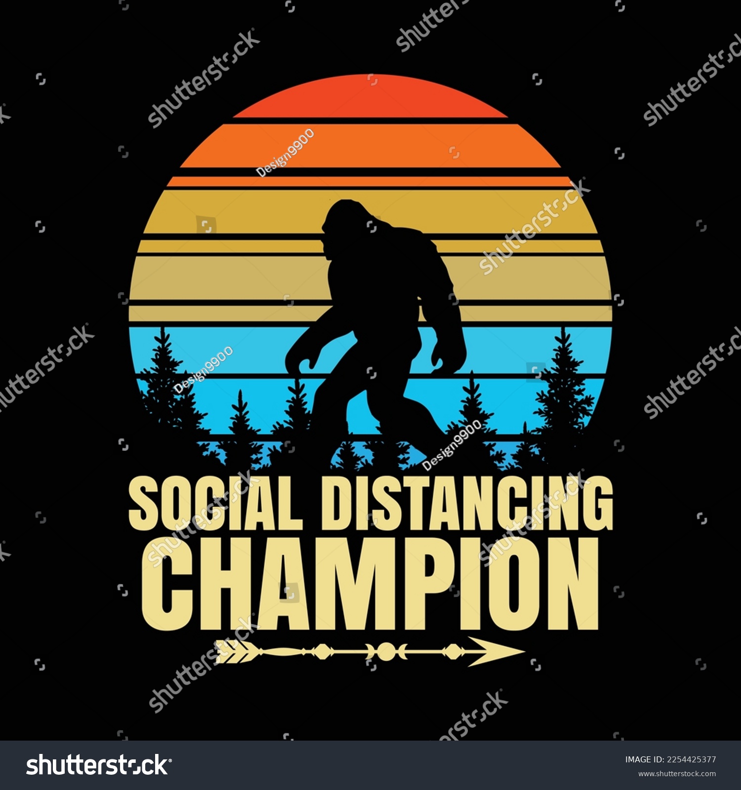 SVG of Social Distancing Champion Trendy Meme Funny Bigfoot svg