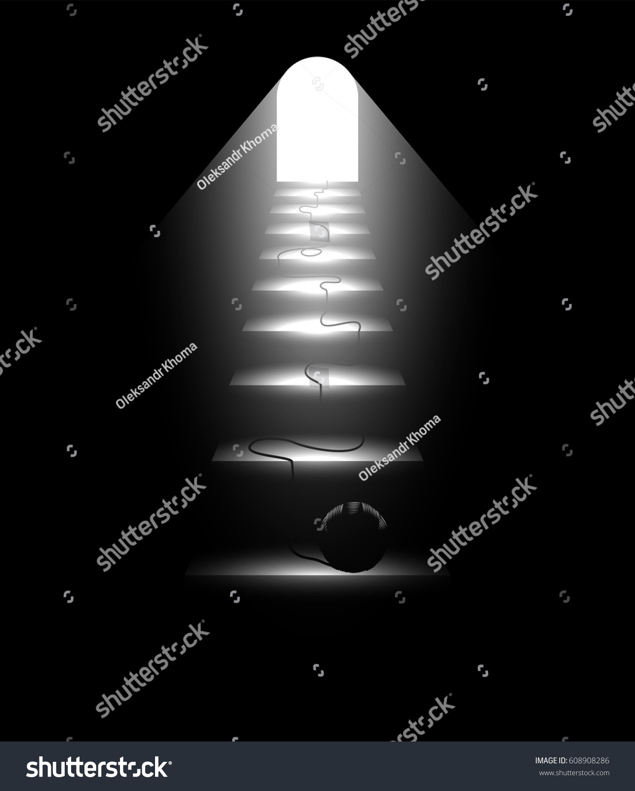 SVG of Social issue solving, way to the light and freedom, light in the end of the tunnel, Ariadne thread, exit from a routine and problems minimalist concept. Abstract simple surrealistic background. svg