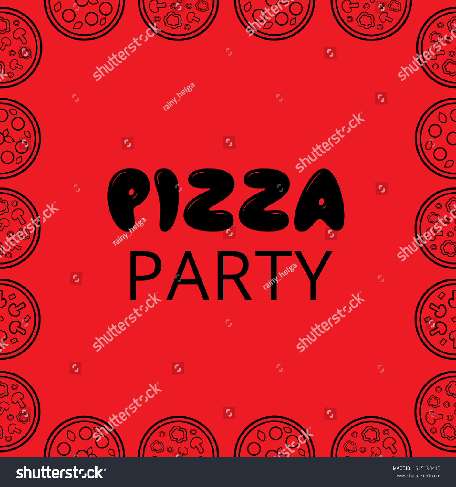 Social Media Banner Square Outline Pizza Stock Vector Royalty Free