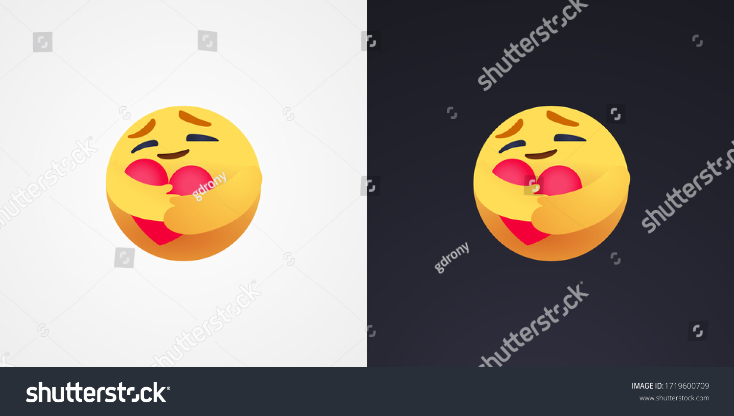 Social Media Care Emoji Hugging Heart стоковая векторная графика без лицензионных платежей