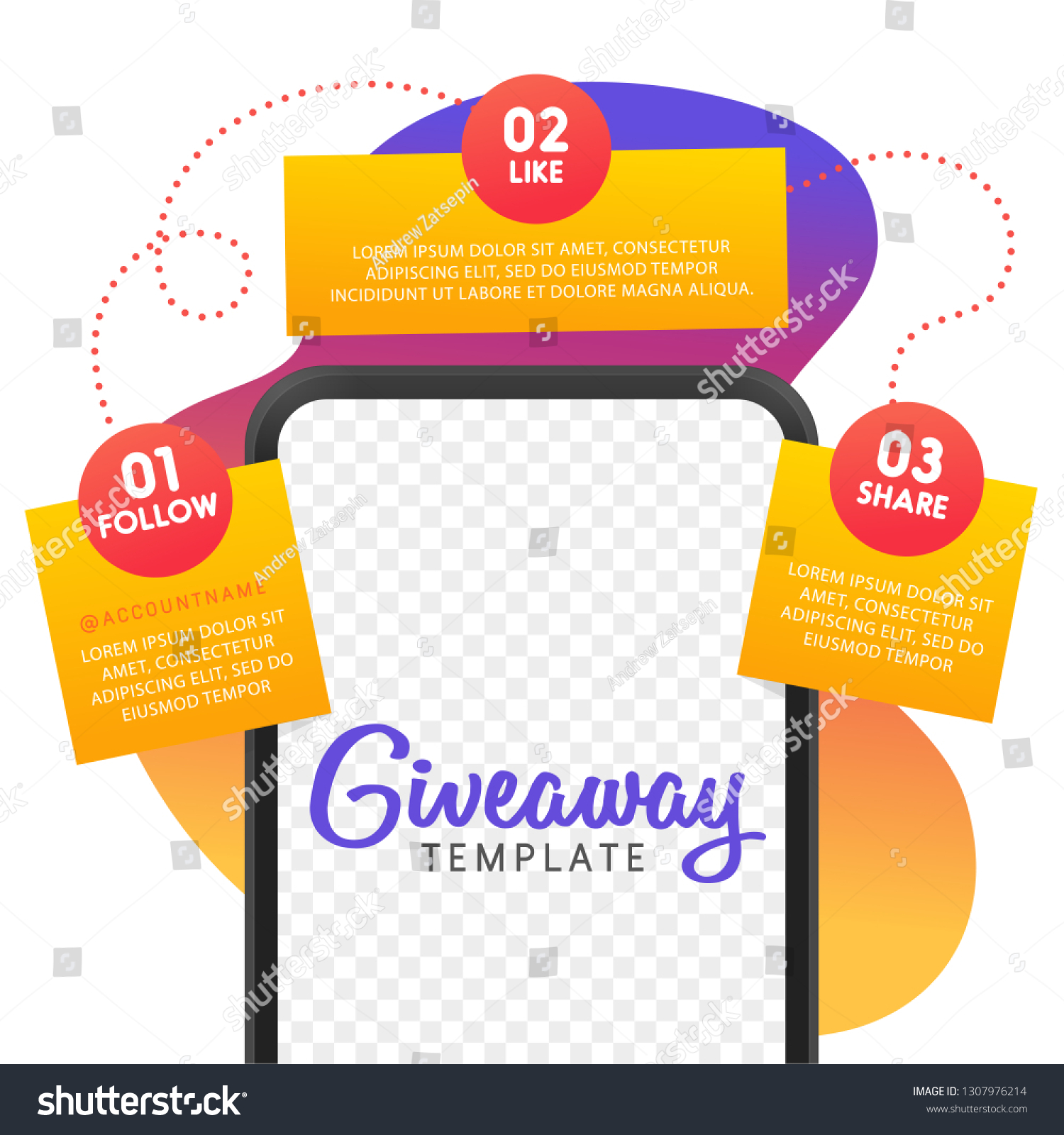SVG of Social media contest. Giveaway banner for social media. Vector template. svg