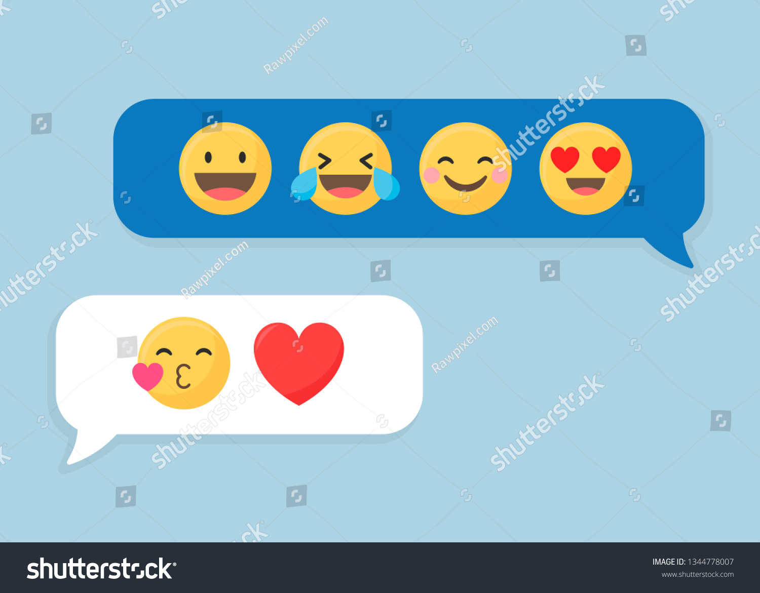 SVG of Social media emoji in speech bubbles vector svg