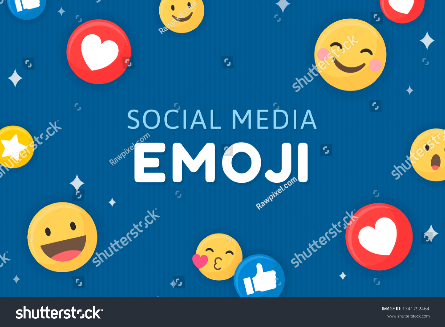 SVG of Social media emoji pattern on a blue background vector svg