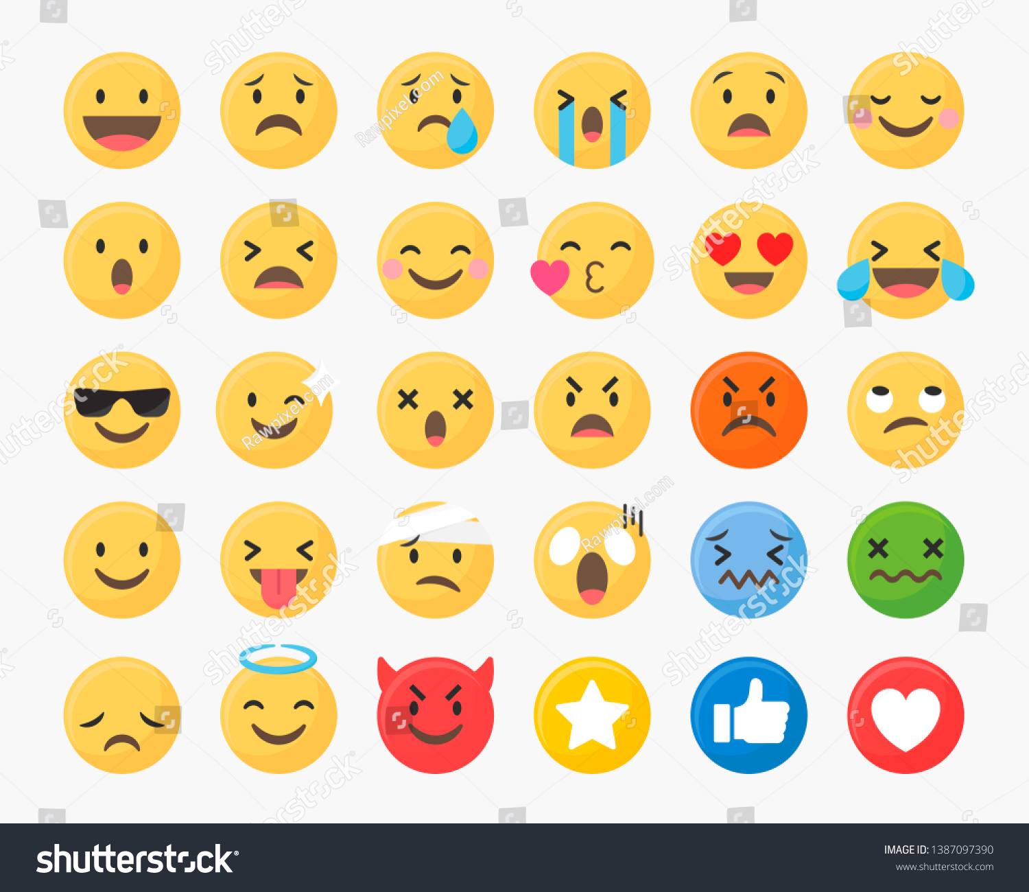 SVG of Social media emoticons vector set svg
