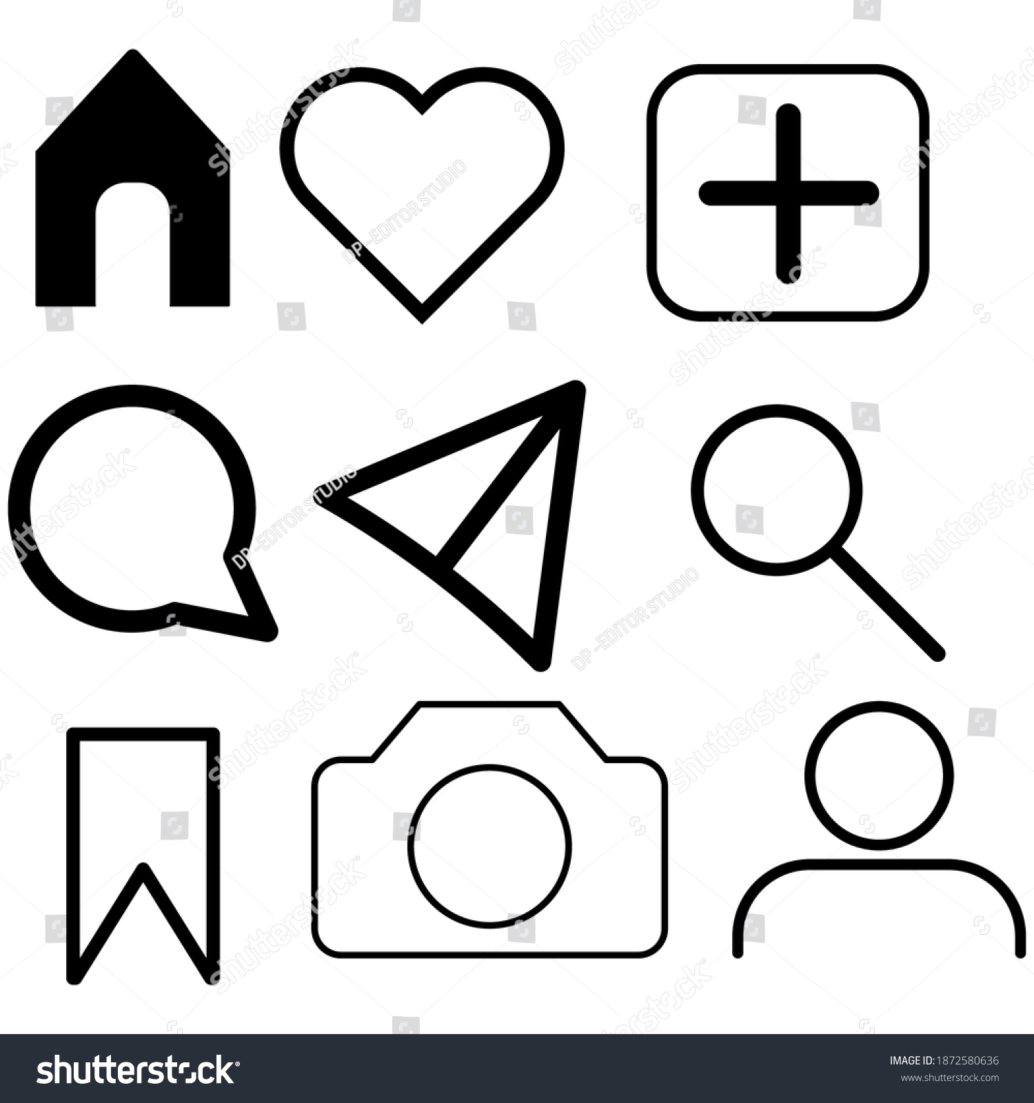 Social Media Icon Set Love Vector Stock Vector (Royalty Free ...