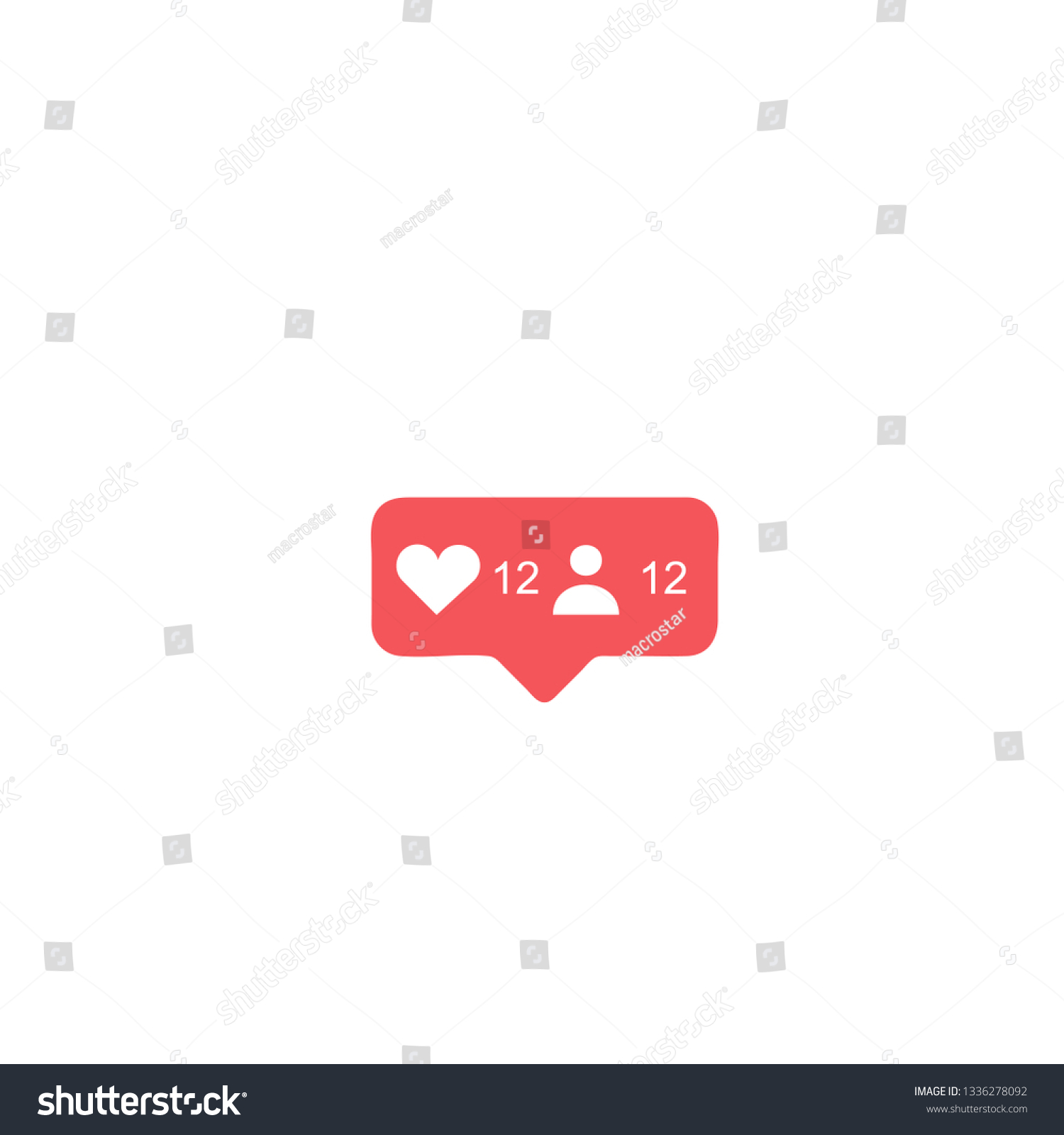 Social Media Instagram Interface Notification Buttons Stock Vector