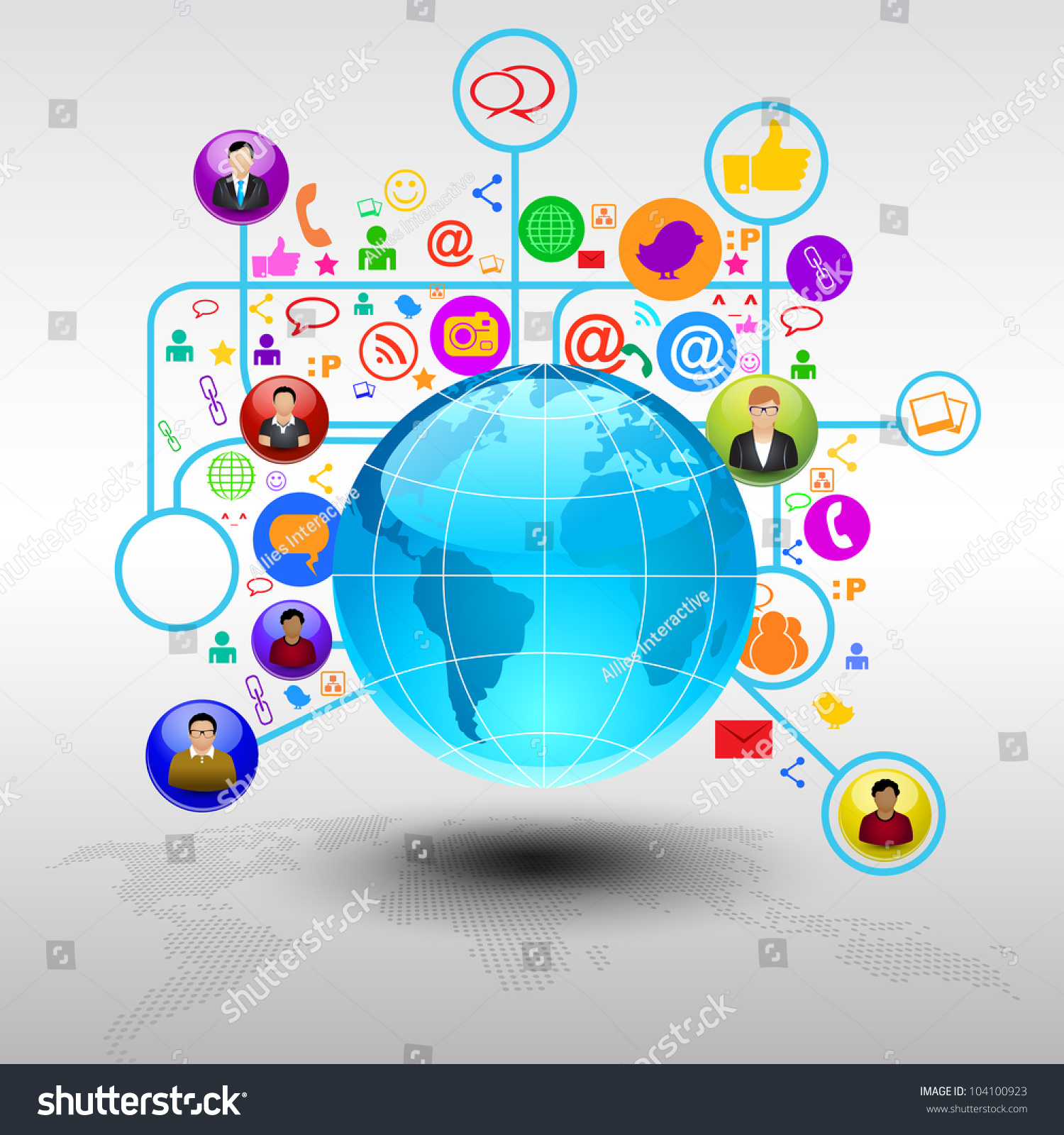 Social Media Network Connection Communication Global Stock Vector ...