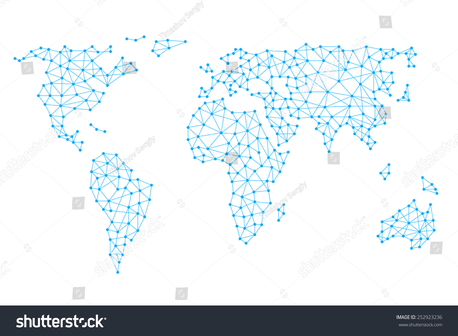 Social Media Network World Map Nodes Stock Vector Royalty Free