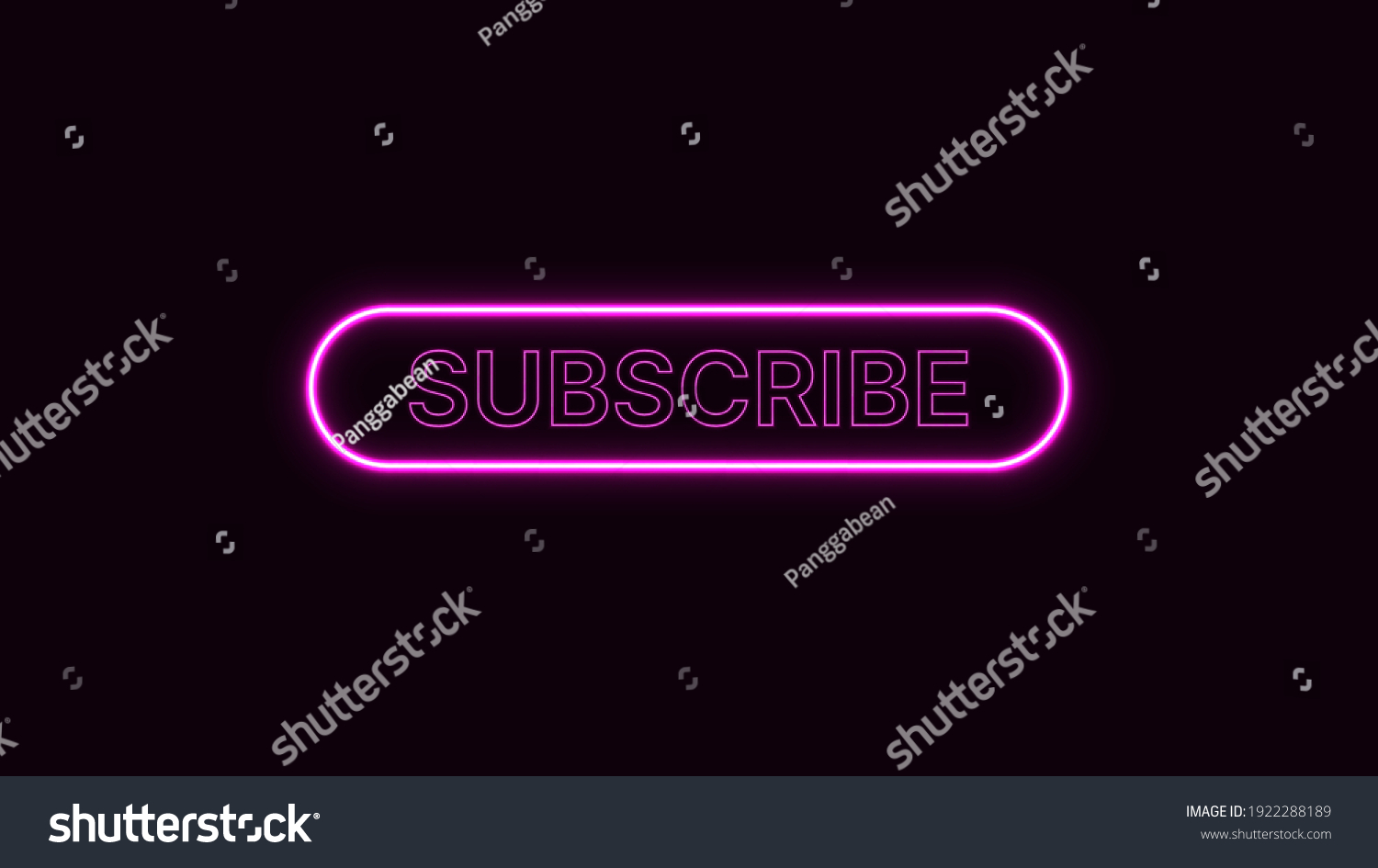 Social Media Subscribe Neon Button Website Stock Vector (Royalty Free ...