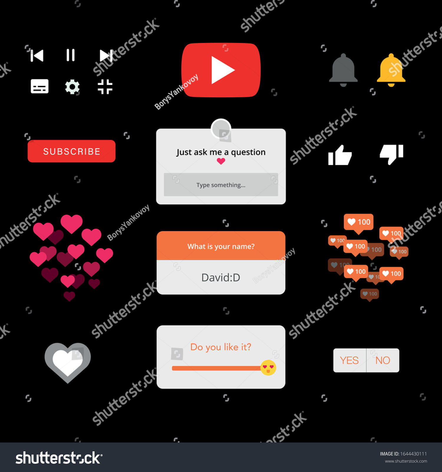 Social Media Vector Elements Set On Stock Vector Royalty Free