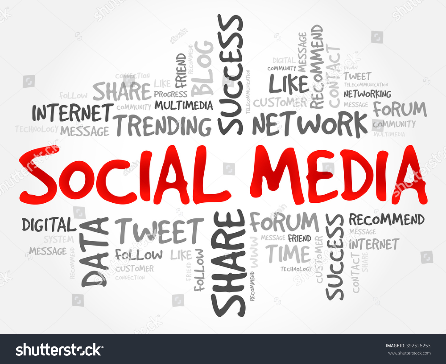 Social Media Word Cloud, Business Concept Stock Vector Illustration ...