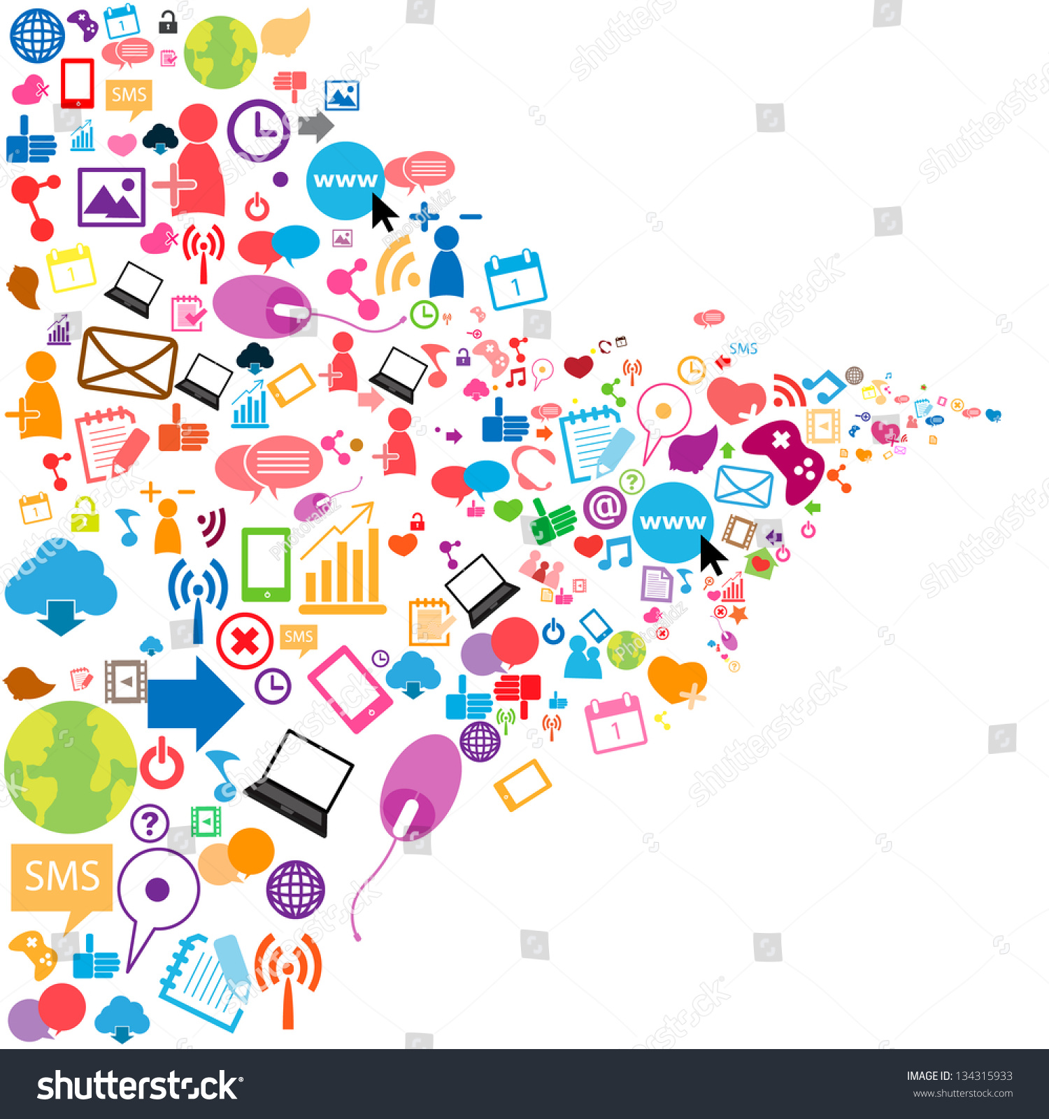 Social Network Background Media Icons Stock Vector (Royalty Free ...
