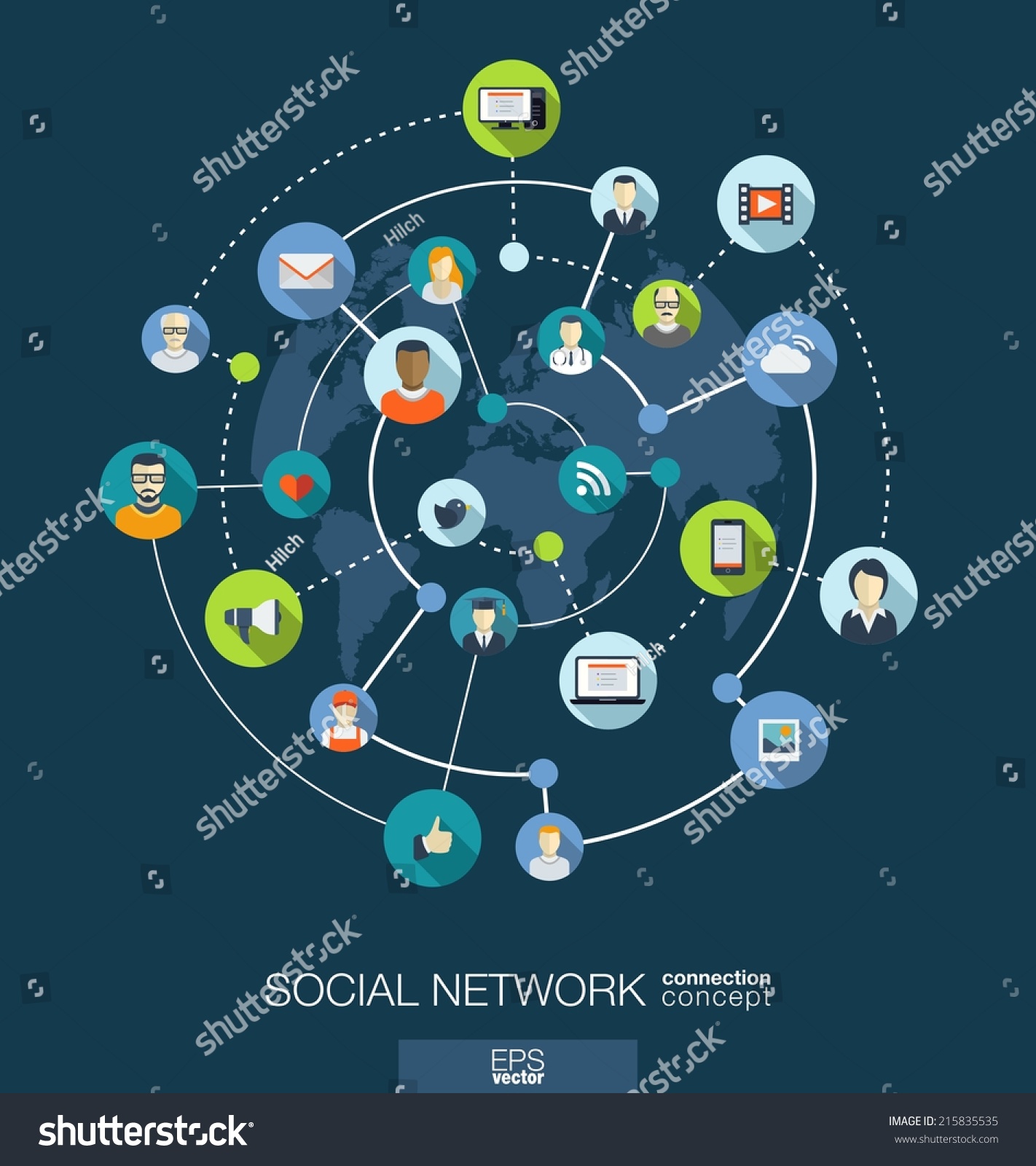 Social Network Connection Concept Abstract Background Stock Vector ...