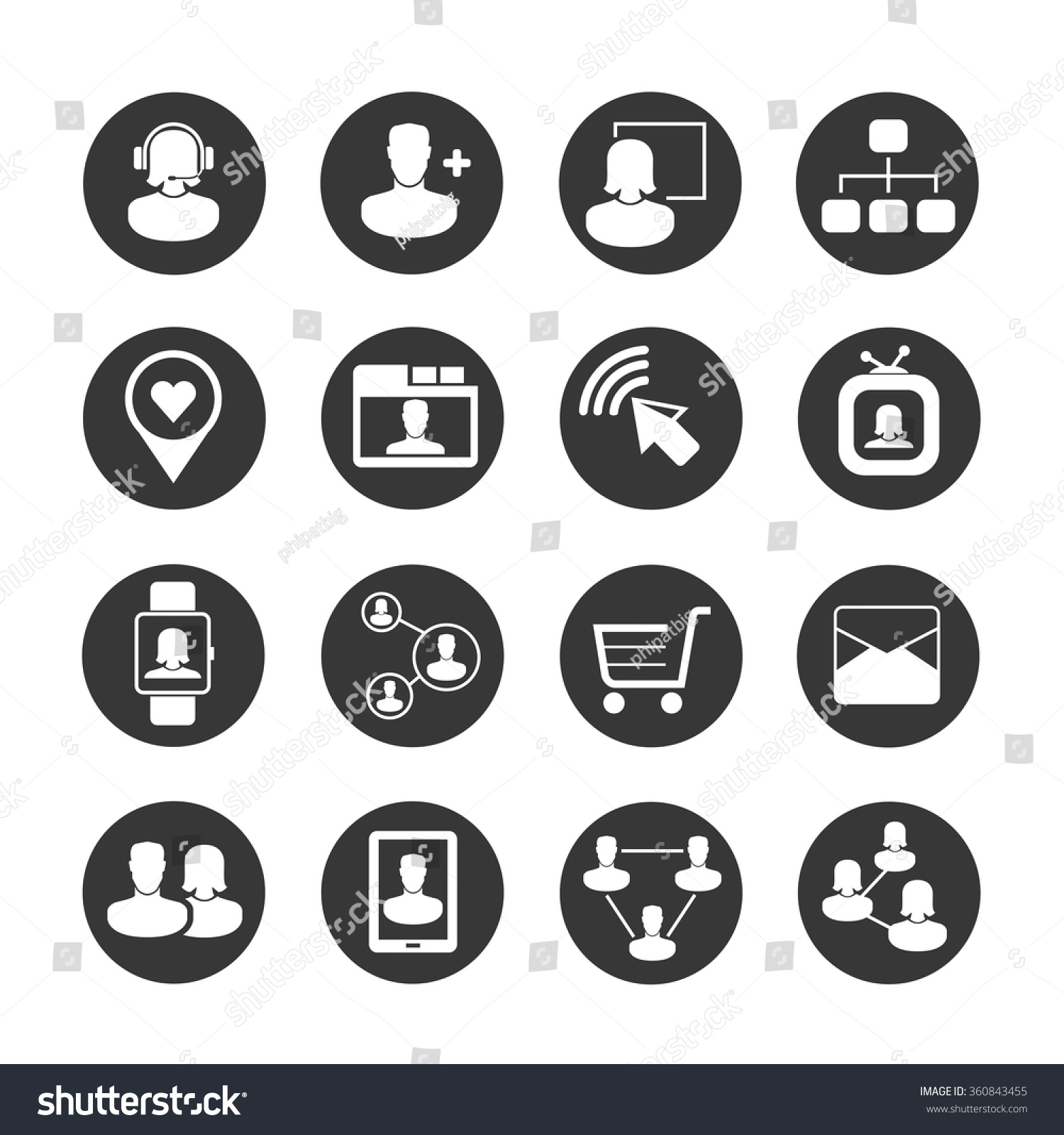 Social Network Icons Stock Vector 360843455 - Shutterstock