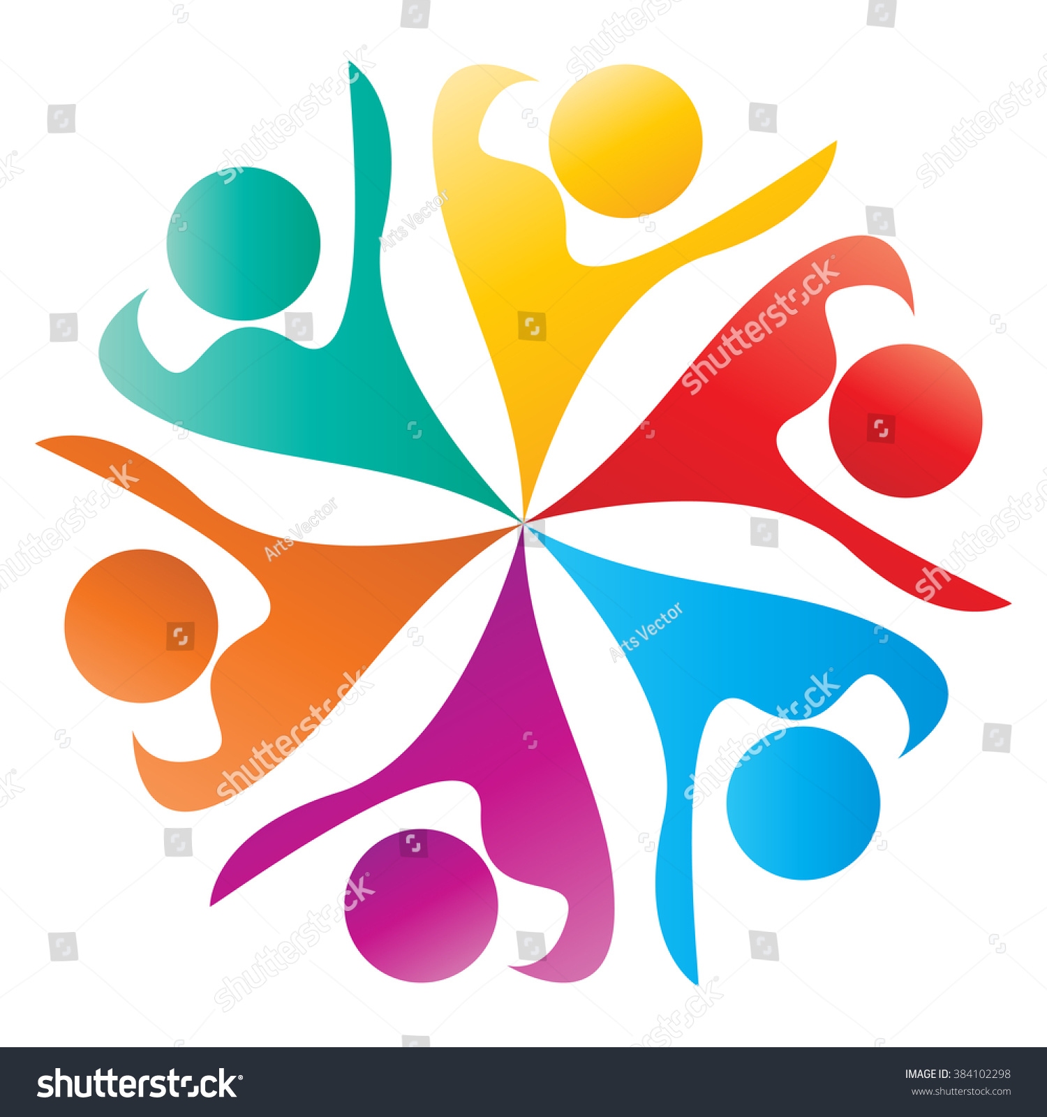 Social Network Logo Group 6 People Stock Vector (Royalty Free ...