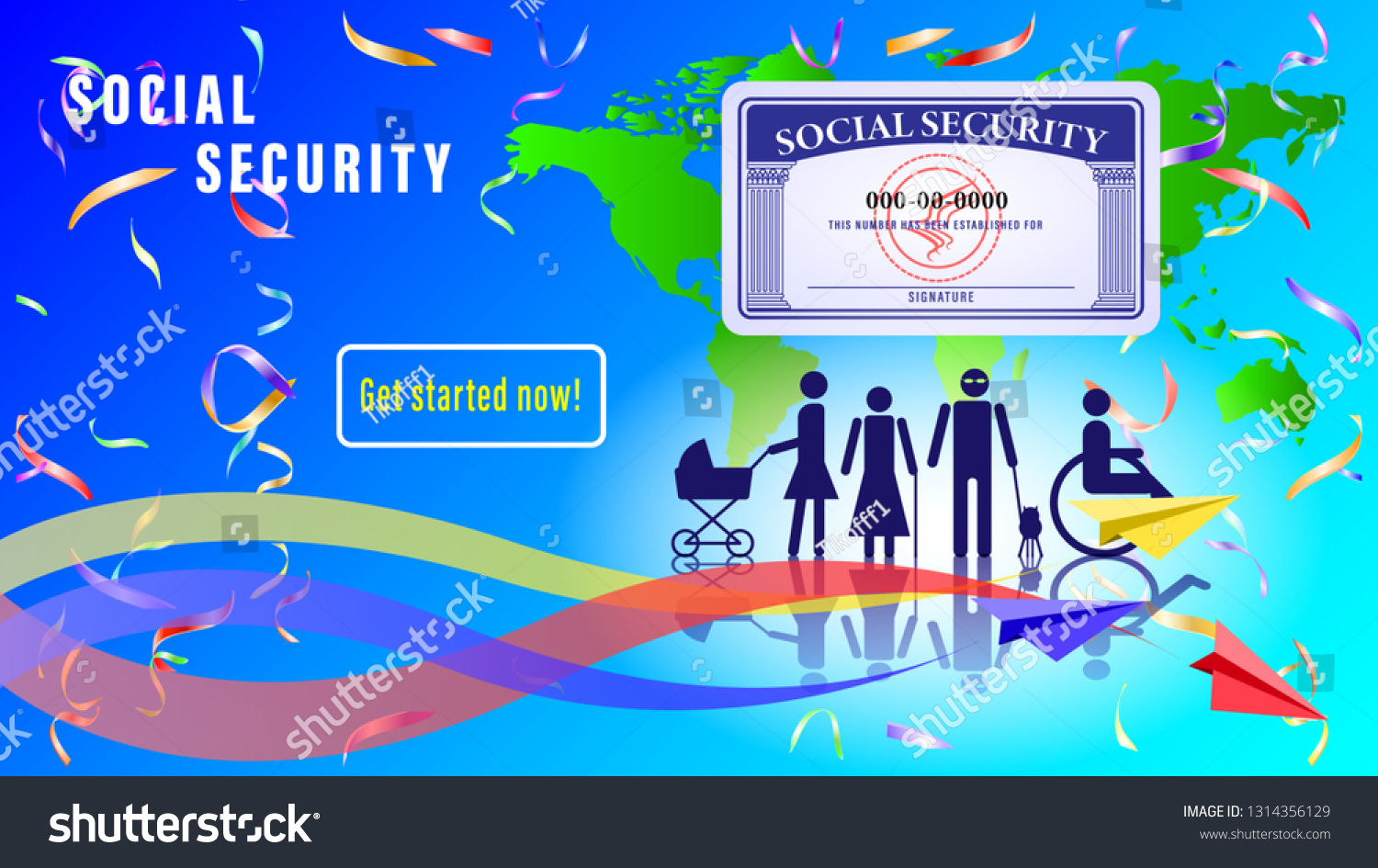 Social Security Card Banner Poster Simple Stock Vector (Royalty Free ...