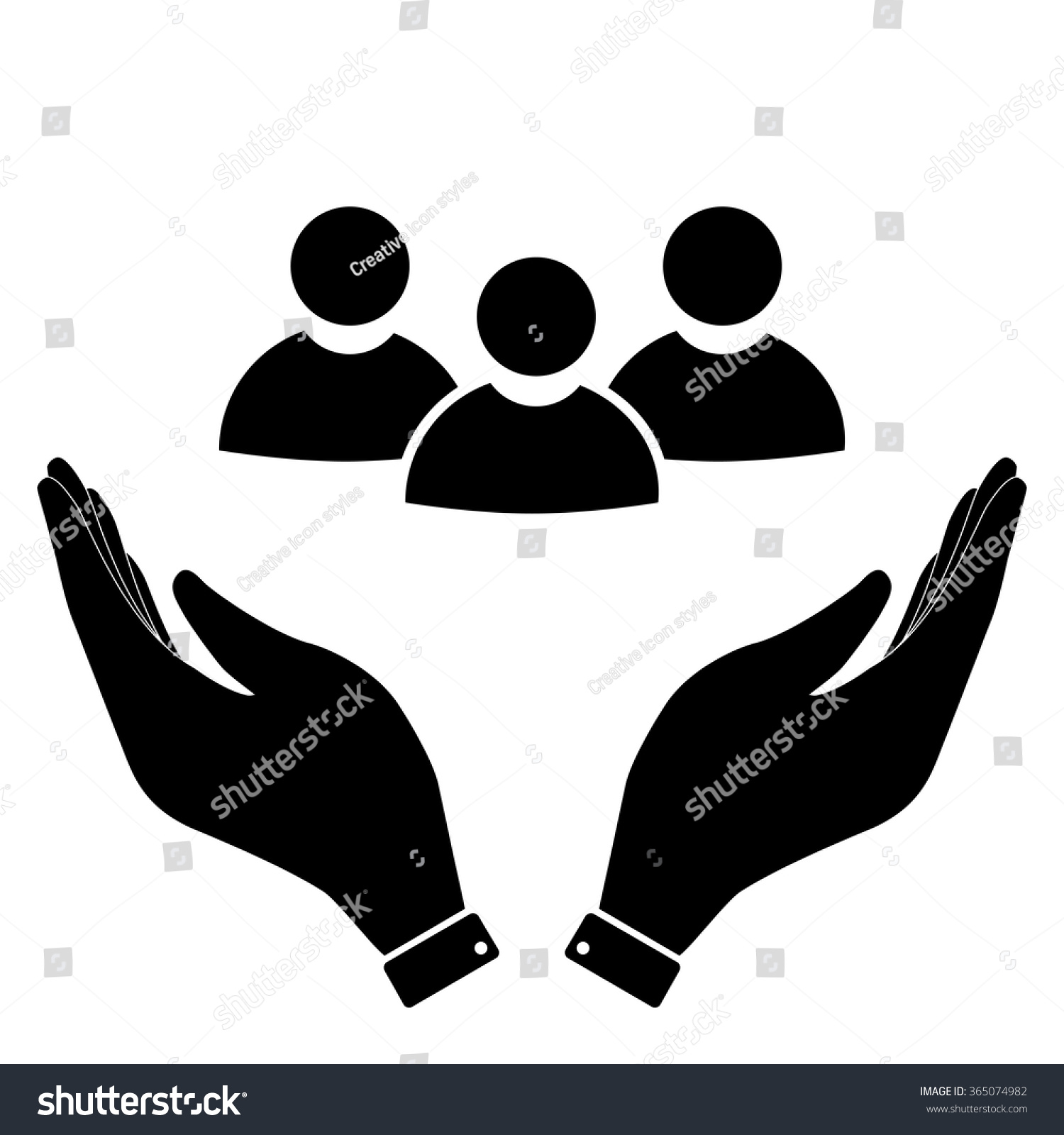 Society Hand Icon Care Symbol Vector Stock Vector (Royalty Free ...