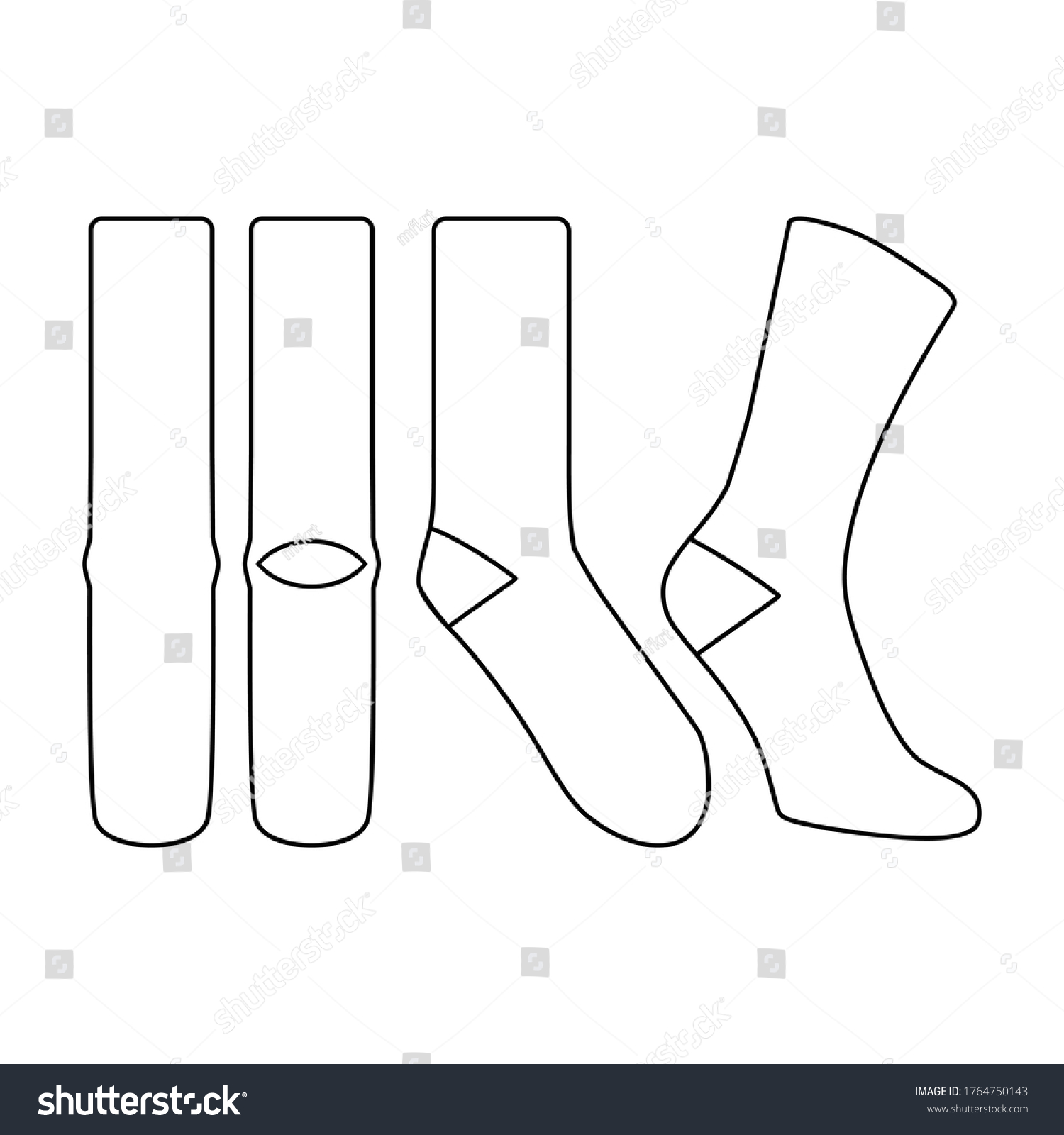 Socks template Images, Stock Photos & Vectors | Shutterstock