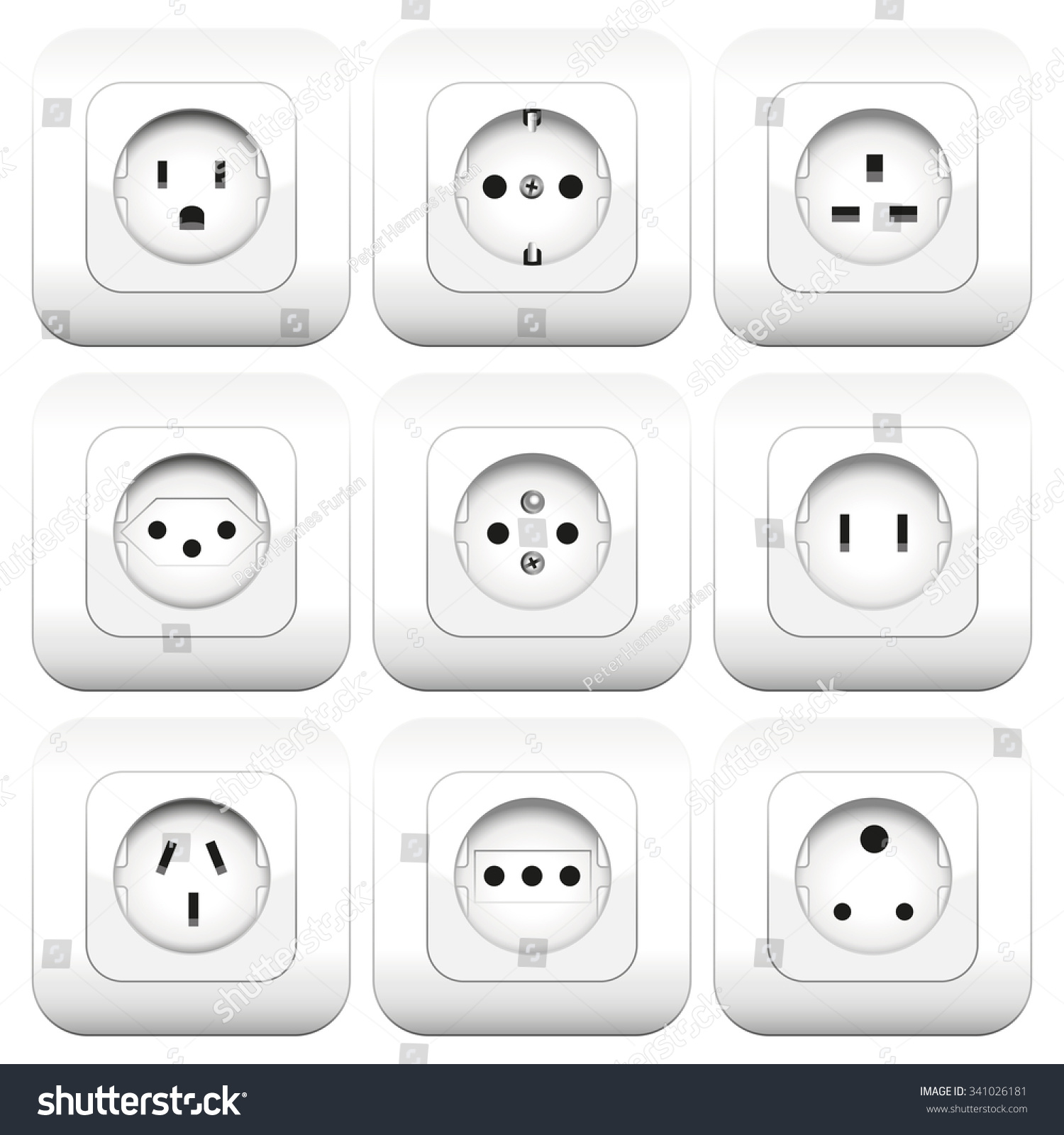 Sockets Varieties Different Sockets Different Types Stock Vector ...