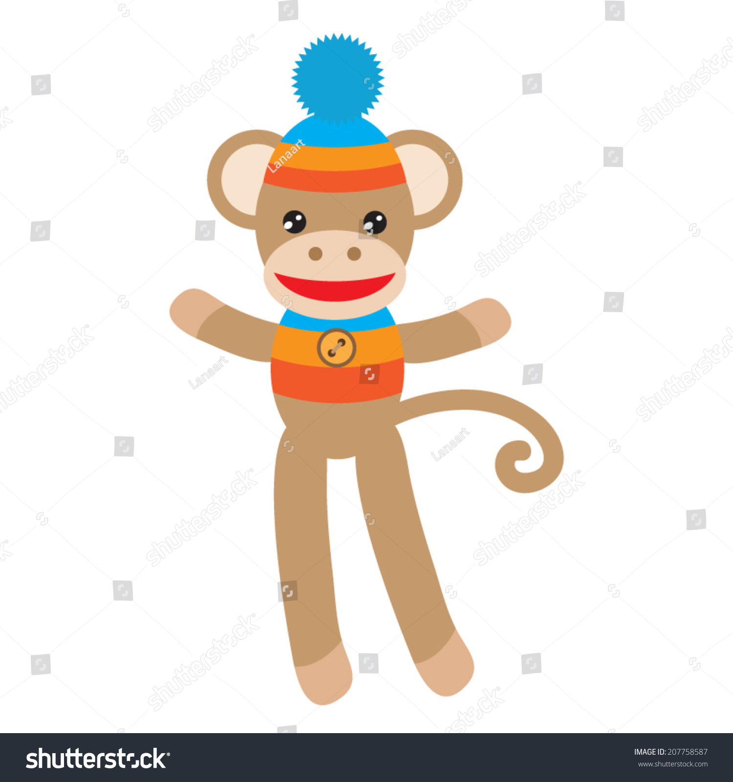 Socks Monkeys Vector Illustration Stock Vector (Royalty Free) 207758587 ...