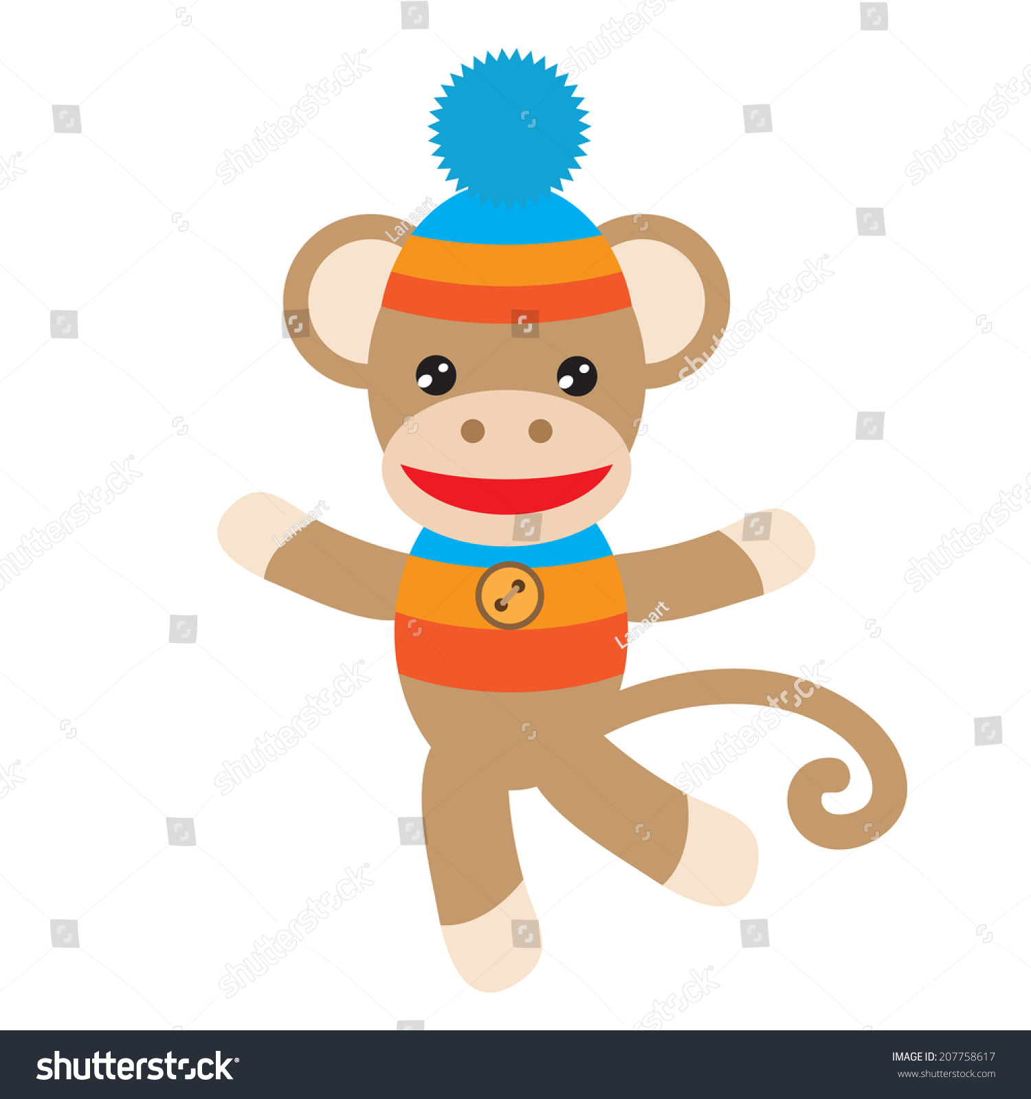 Socks Monkeys Vector Illustration Stock Vector (Royalty Free) 207758617 ...