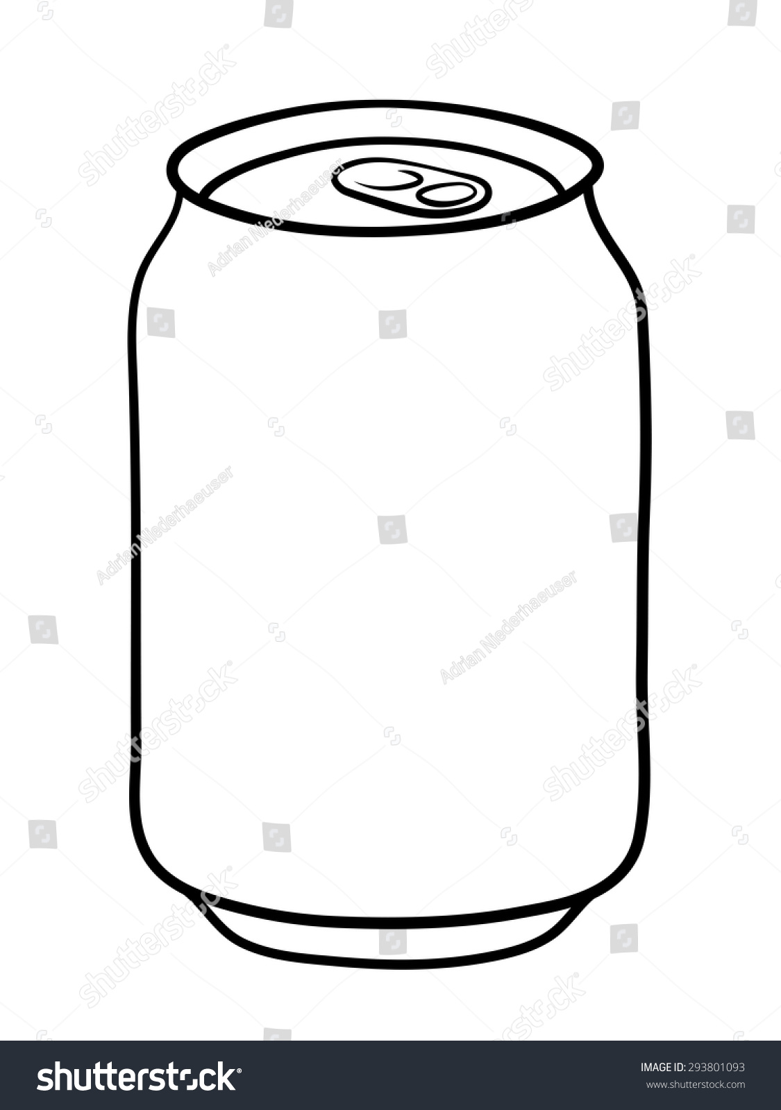 Soda Can Doodle Cartoon Illustration In Black And White - 293801093 ...