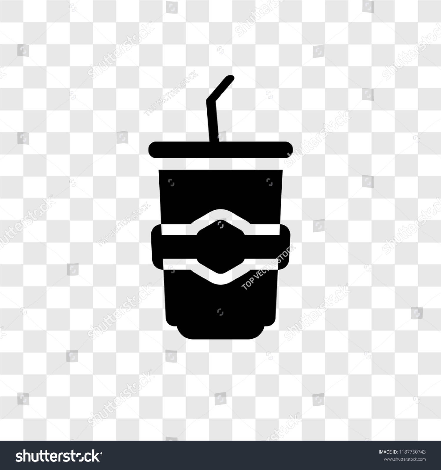 SVG of Soda glass with a straw vector icon isolated on transparent background, Soda glass with a straw transparency logo concept svg