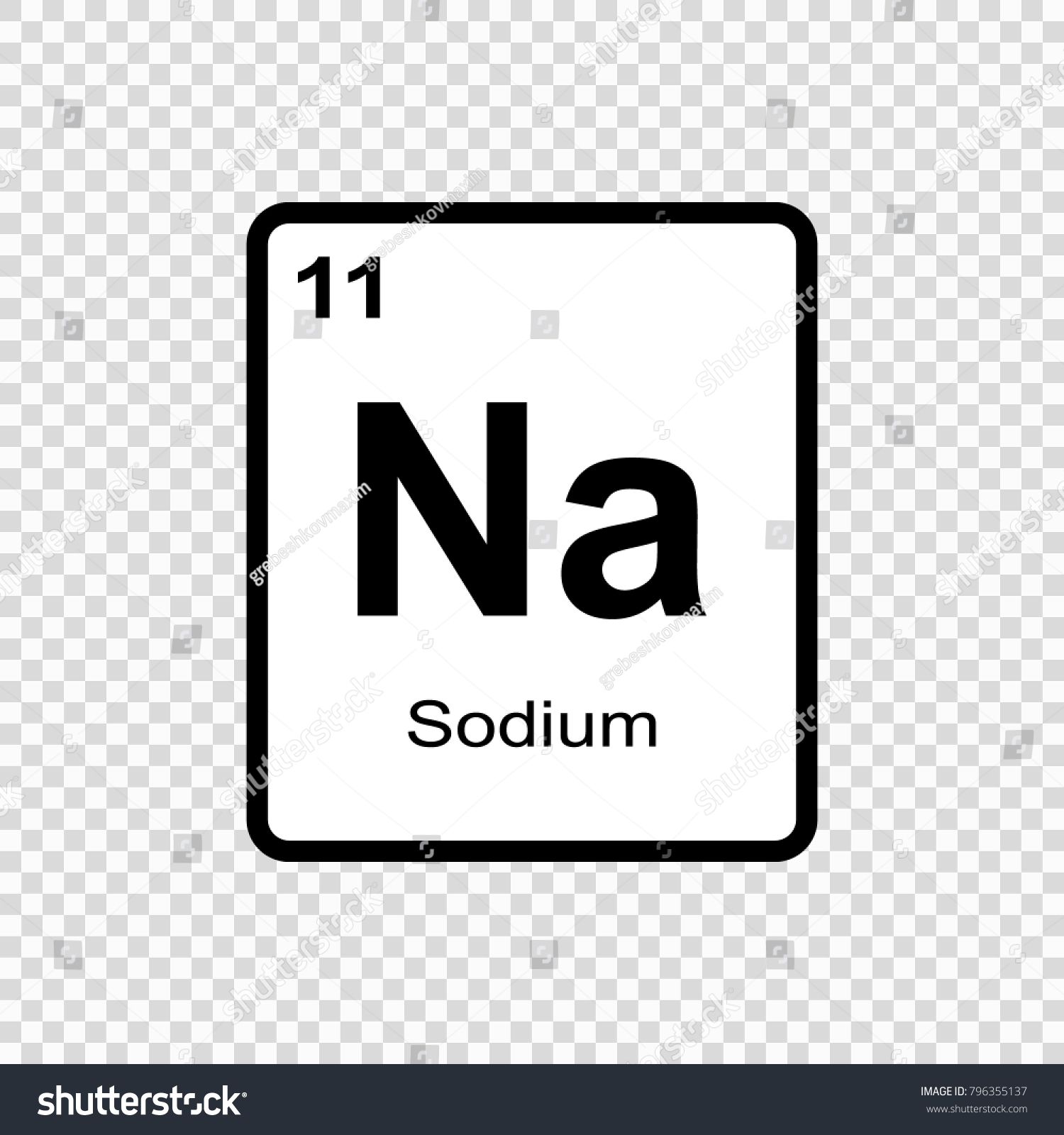 Sodium Chemical Element Sign Atomic Number Stock Vector Royalty ...