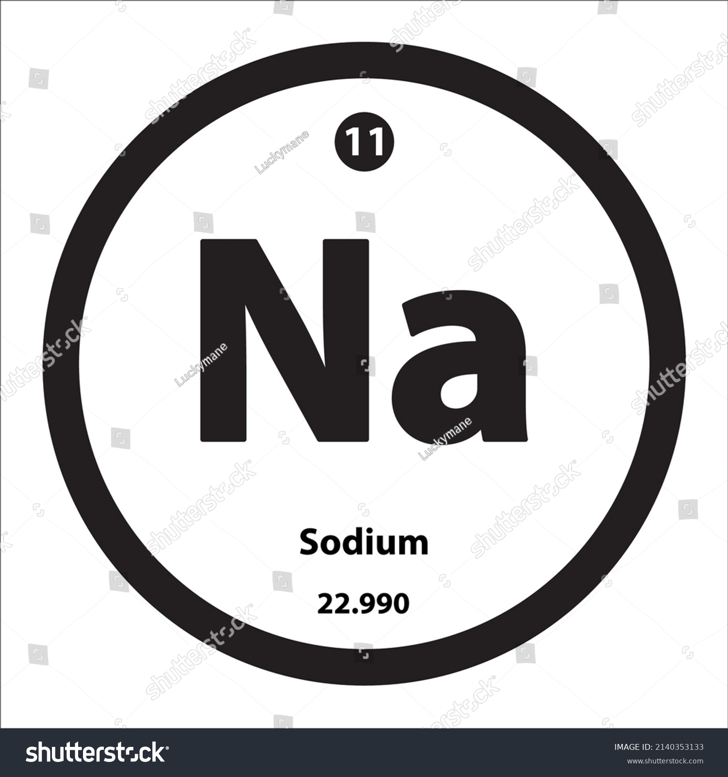 Sodium Na Chemical Element Icon Round Stock Vector Royalty Free ...