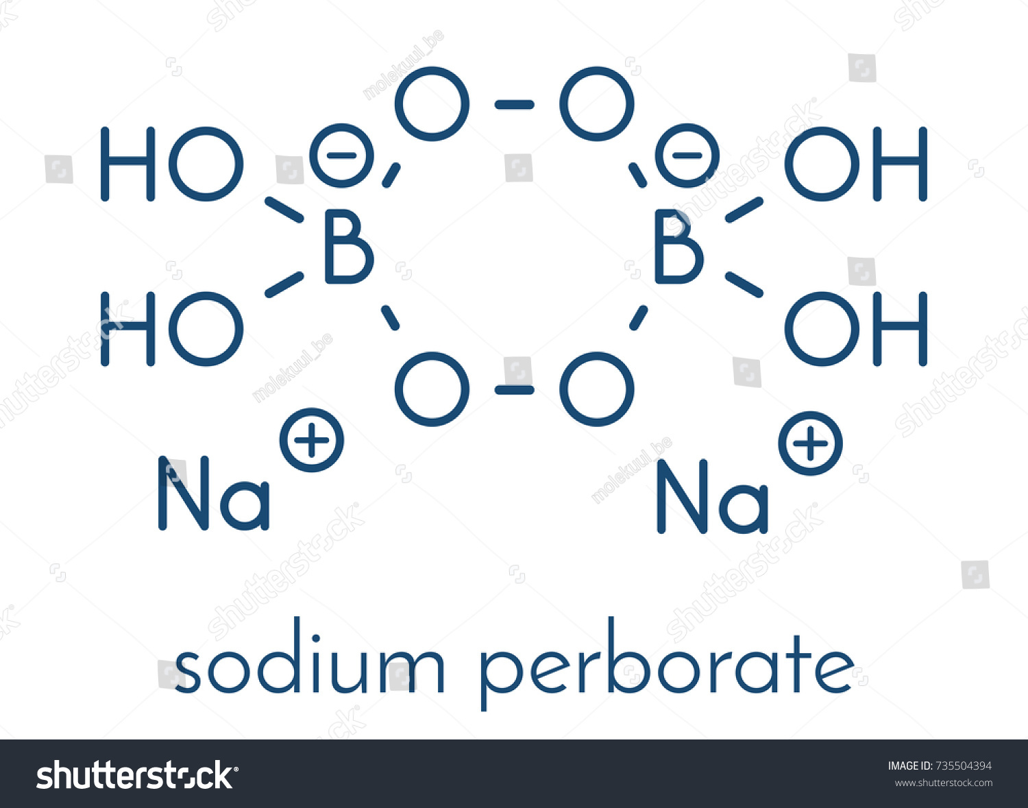 SVG of Sodium perborate. Used in detergents and bleaching products. Skeletal formula. svg